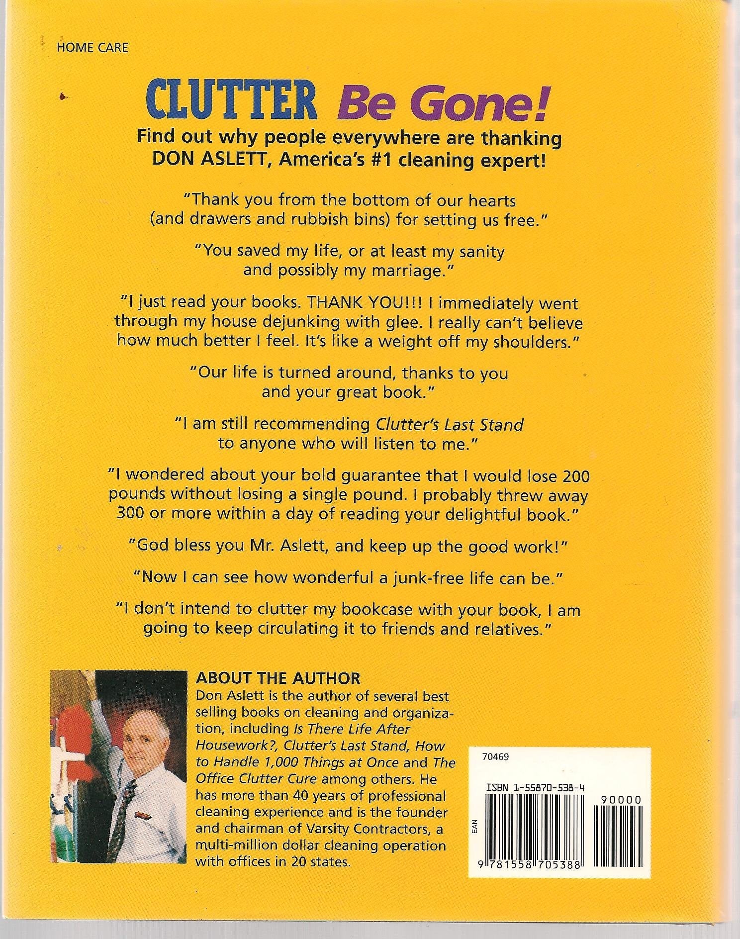 Clutter Be Gone: Cleaning Your House the Easy Way used book depot