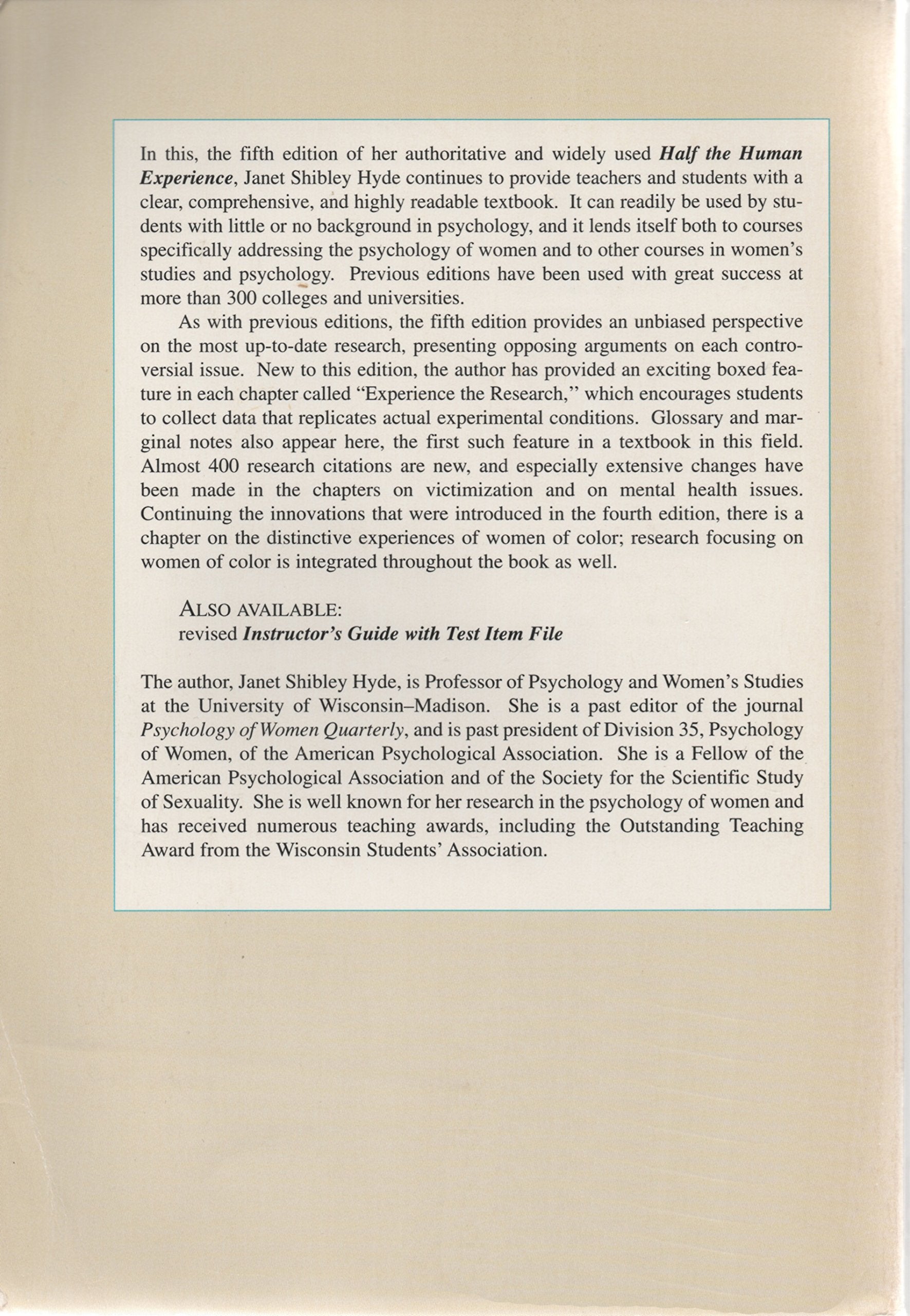 HALF THE HUMAN EXPERIENCE. 5/EPAPER