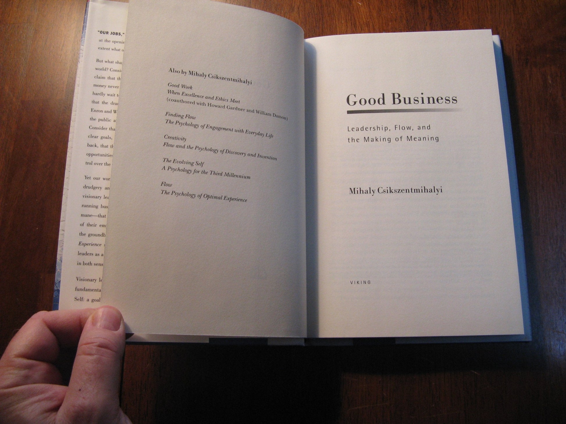 Good Business: Leadership. Flow, and the Making of Meaning used book depot