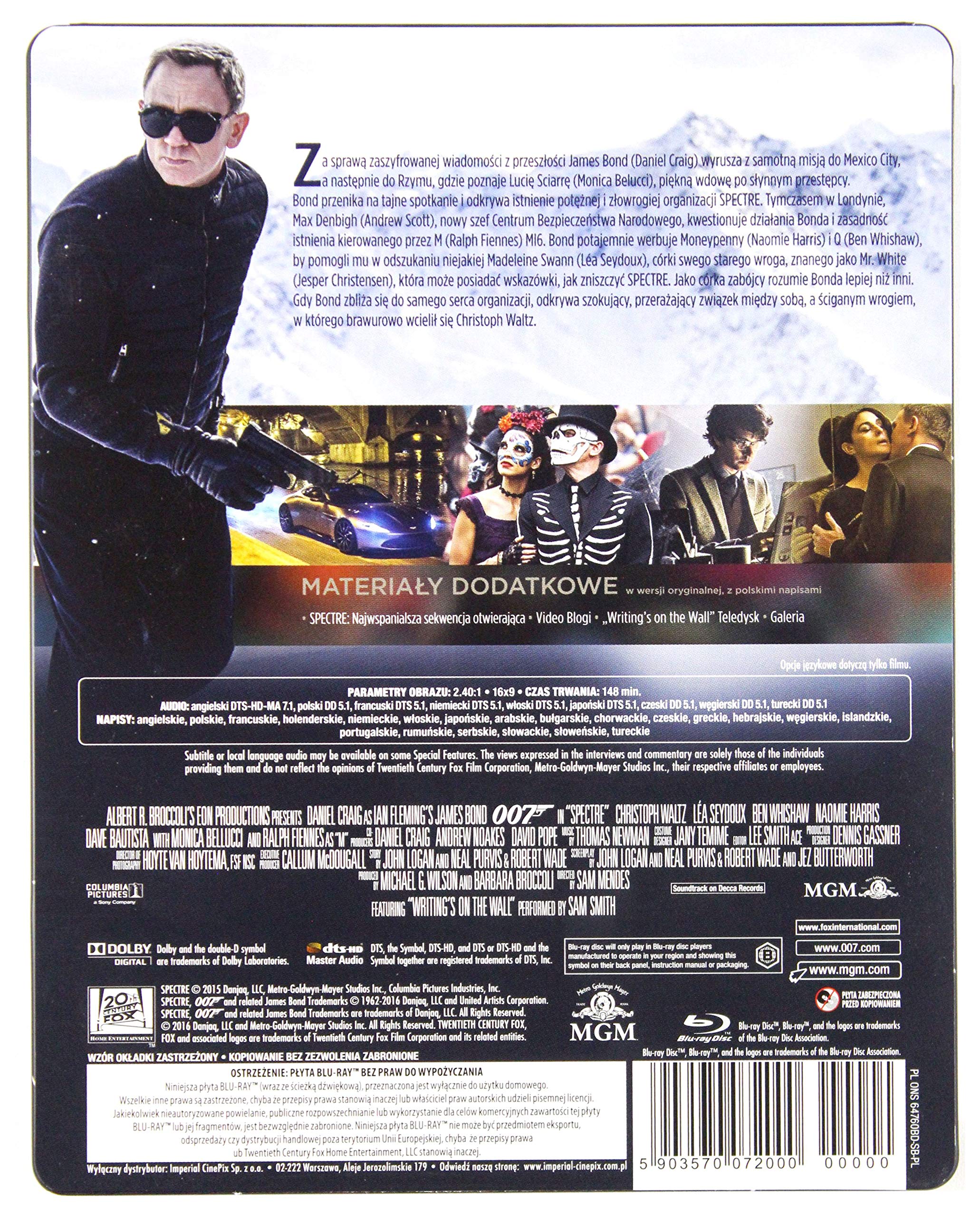 007 - Spectre Steelbook [Blu-Ray] [Region Free] (English audio. English subtitles)