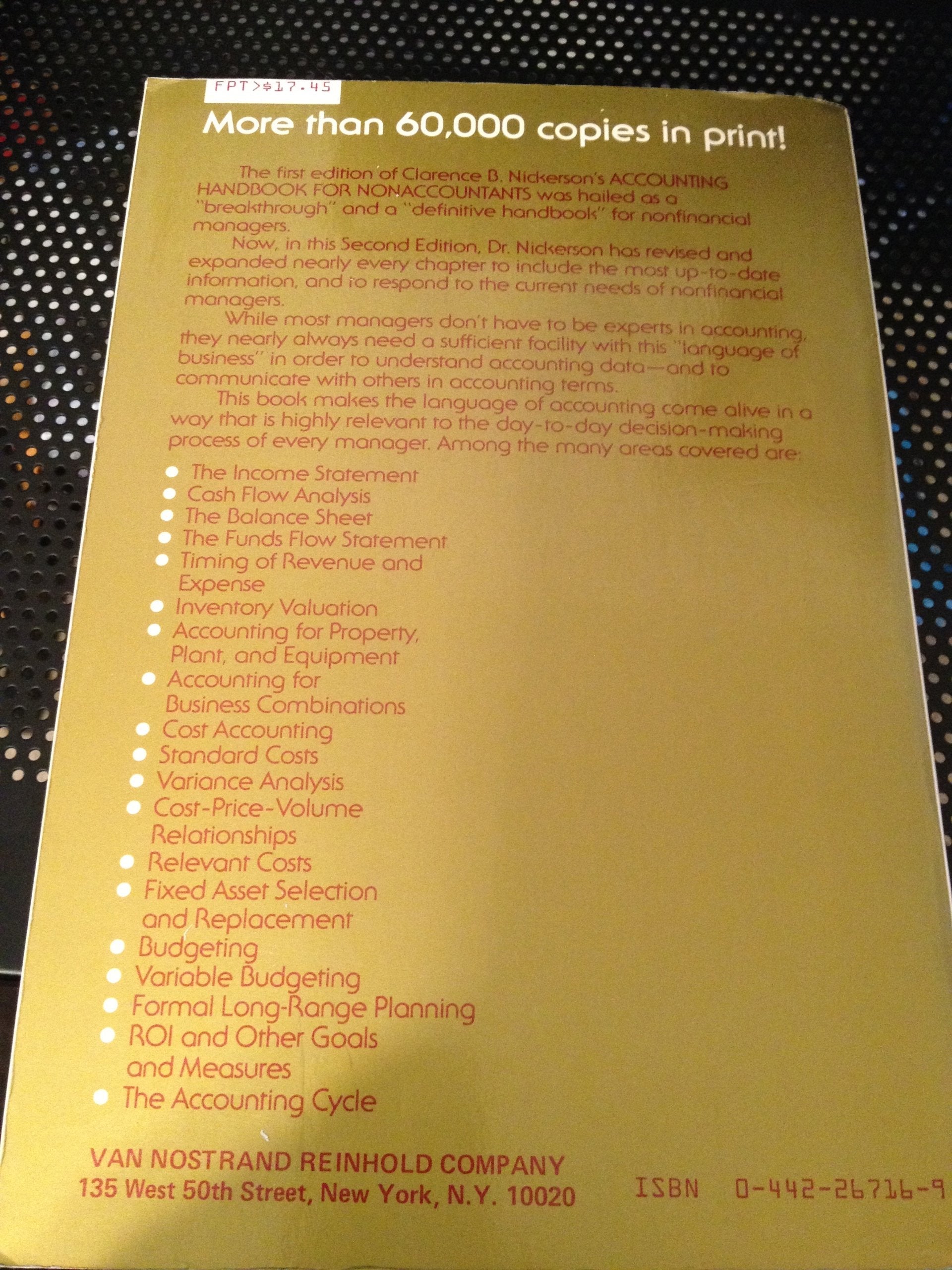 Accounting handbook for nonaccountants used book depot