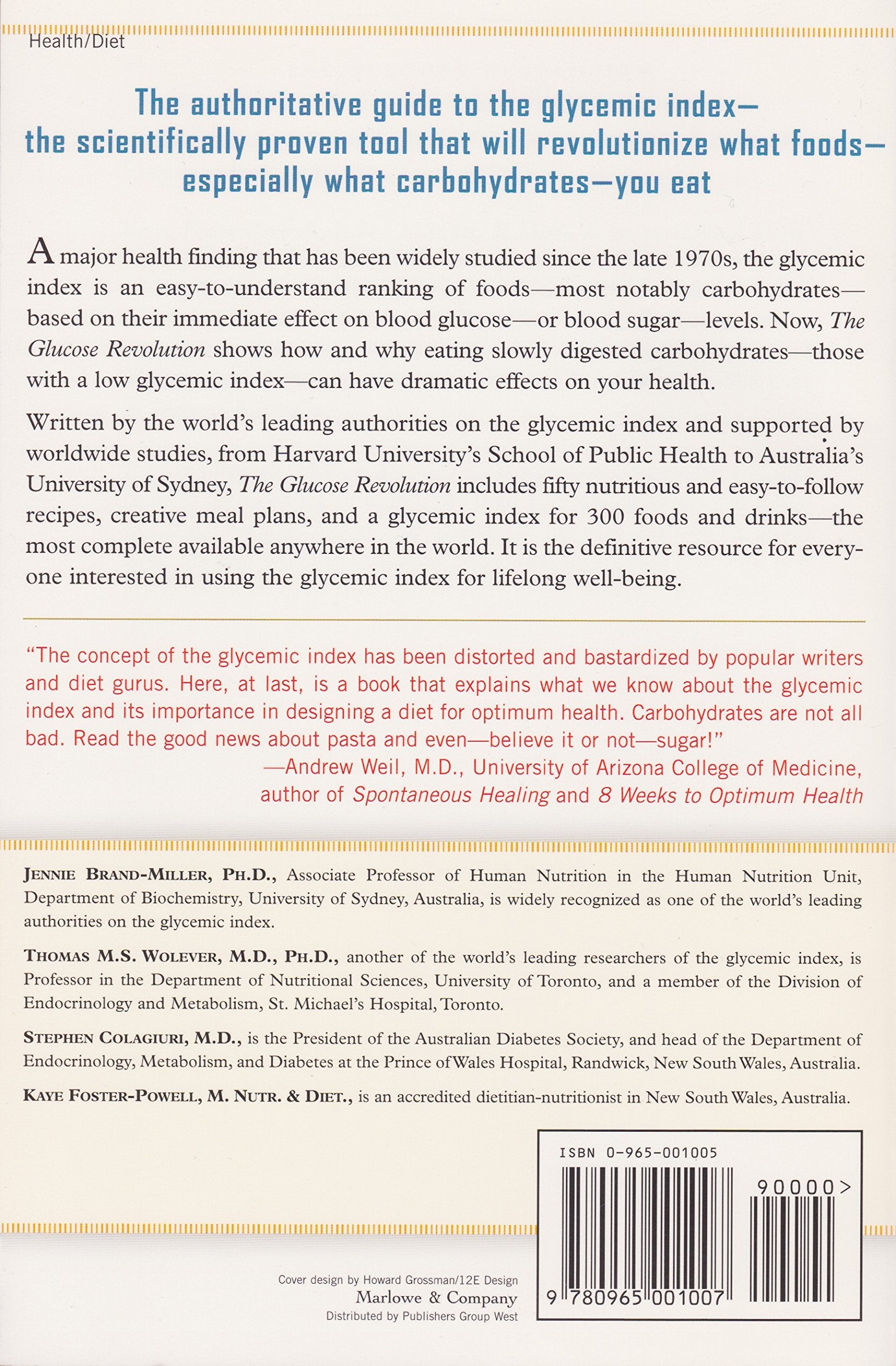 The Glucose Revolution: The Authoritative Guide to the Glycemic Index--the Groundbreaking Medical Discovery