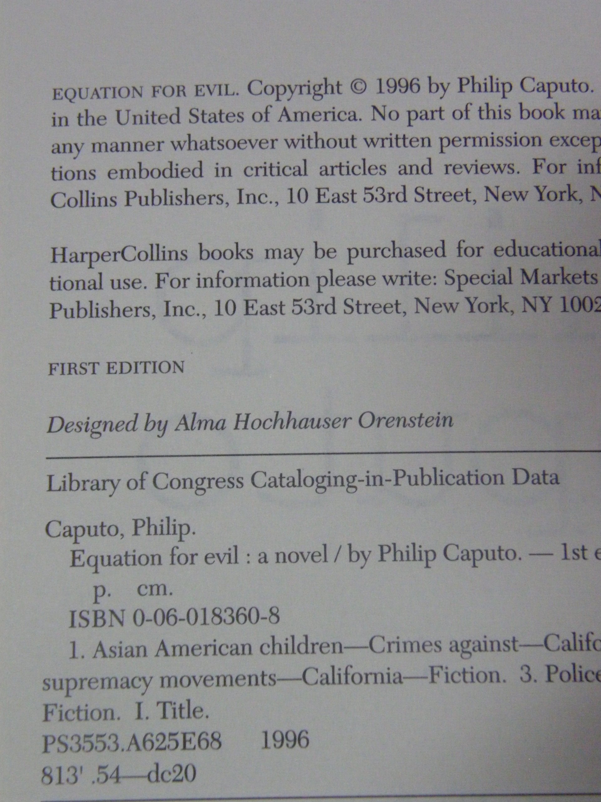 Equation for Evil: A Novel