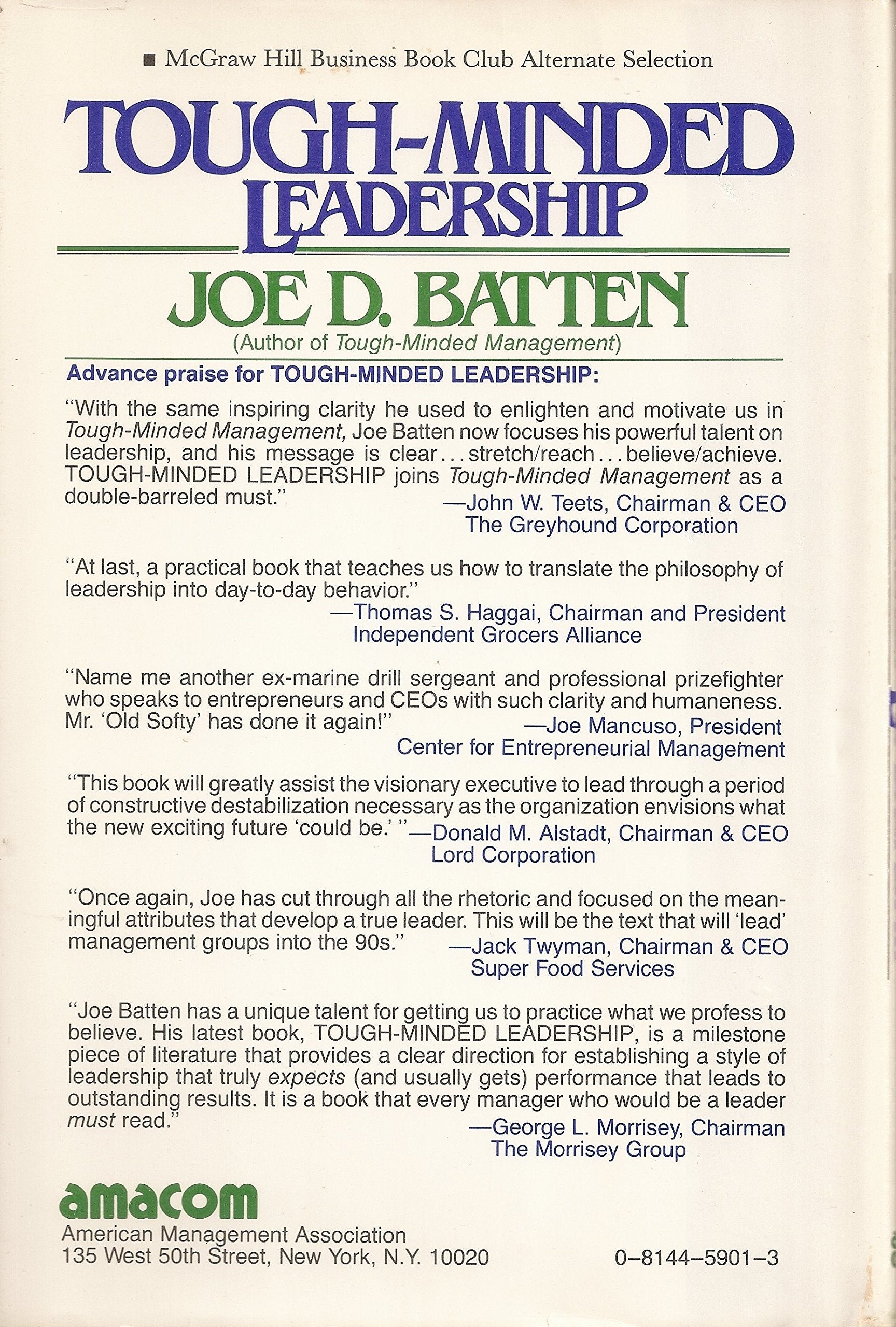 Tough-Minded Leadership used book depot