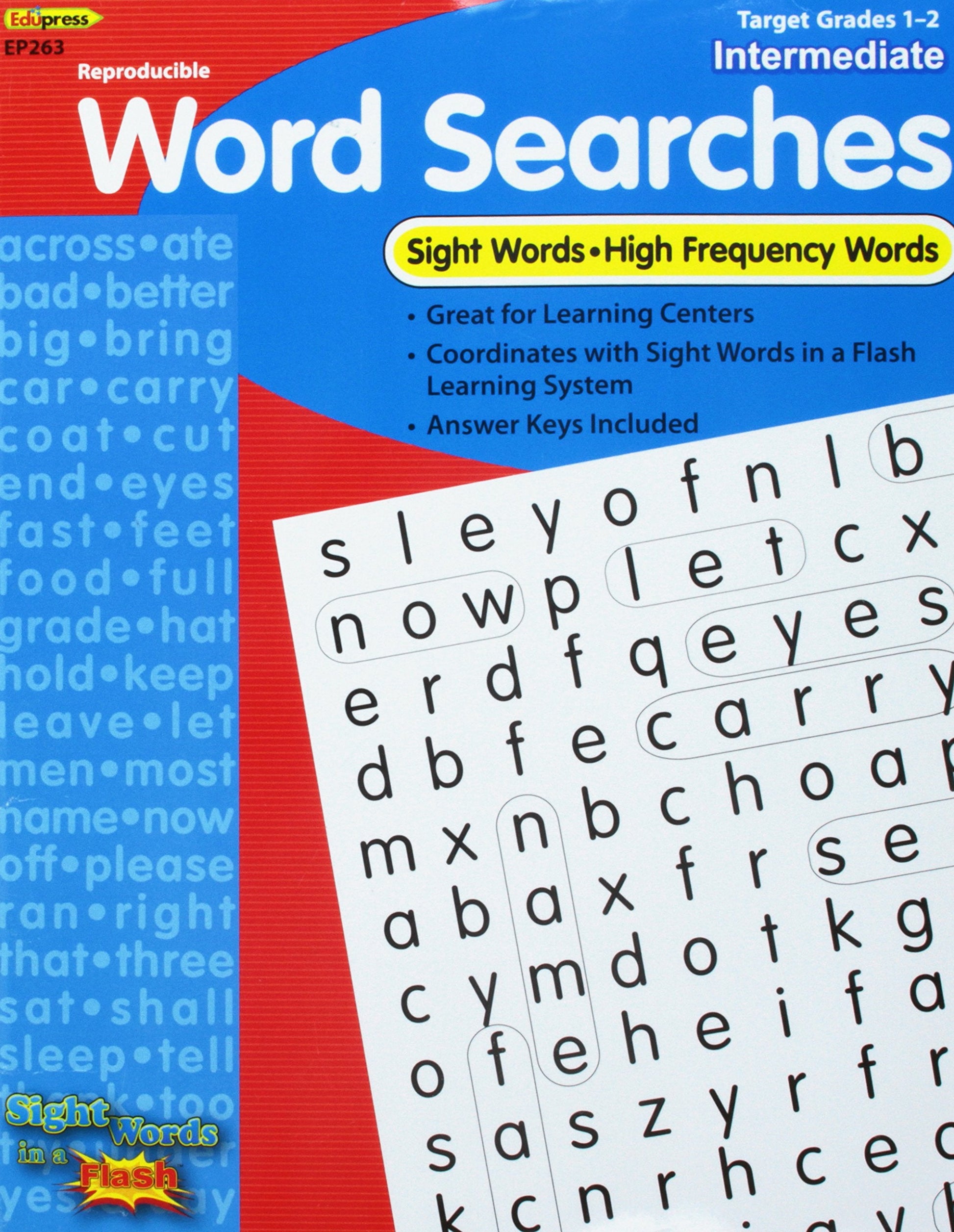 Reproducible Word Searches (Sight Words in a Flash, intermediate) used book depot