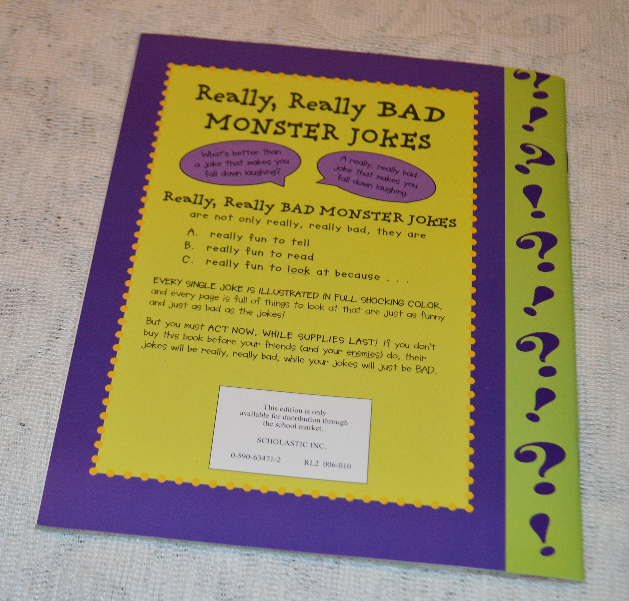 Really, Really Bad Monster Jokes used book depot