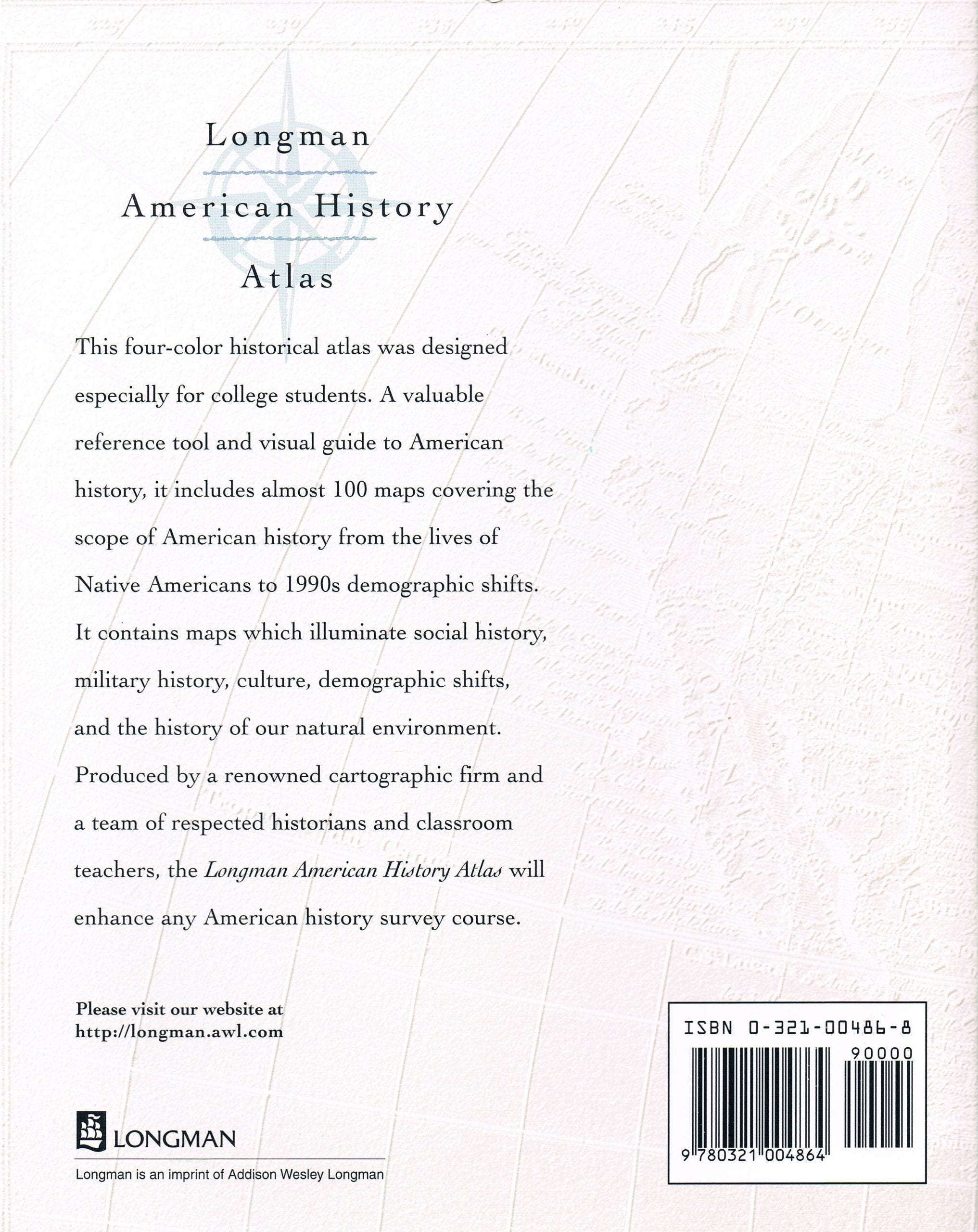 Longman American History Atlas used book depot