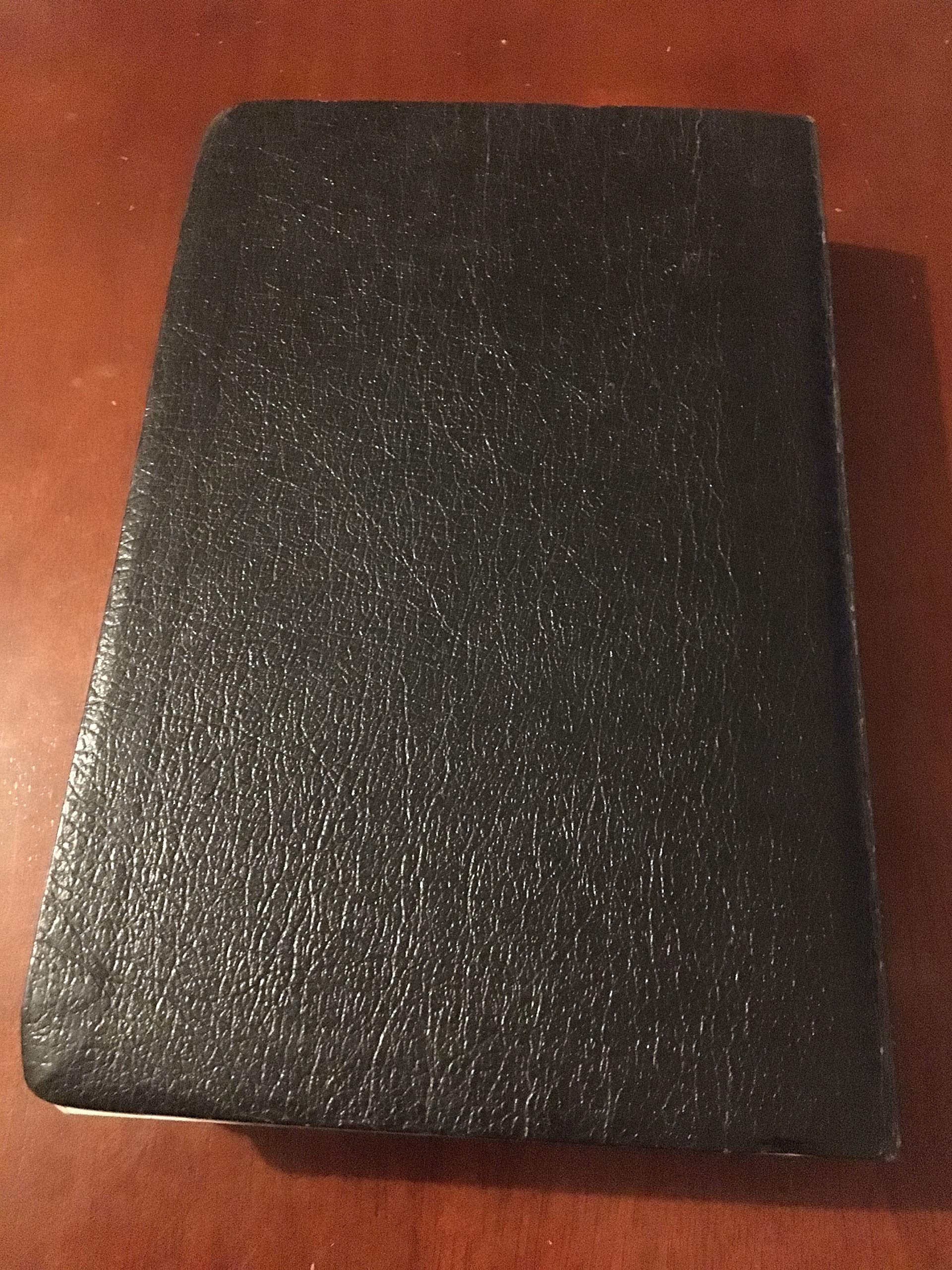 The Living Bible Paraphrased Handy Size Black Genuine Cowhide Leather used book depot