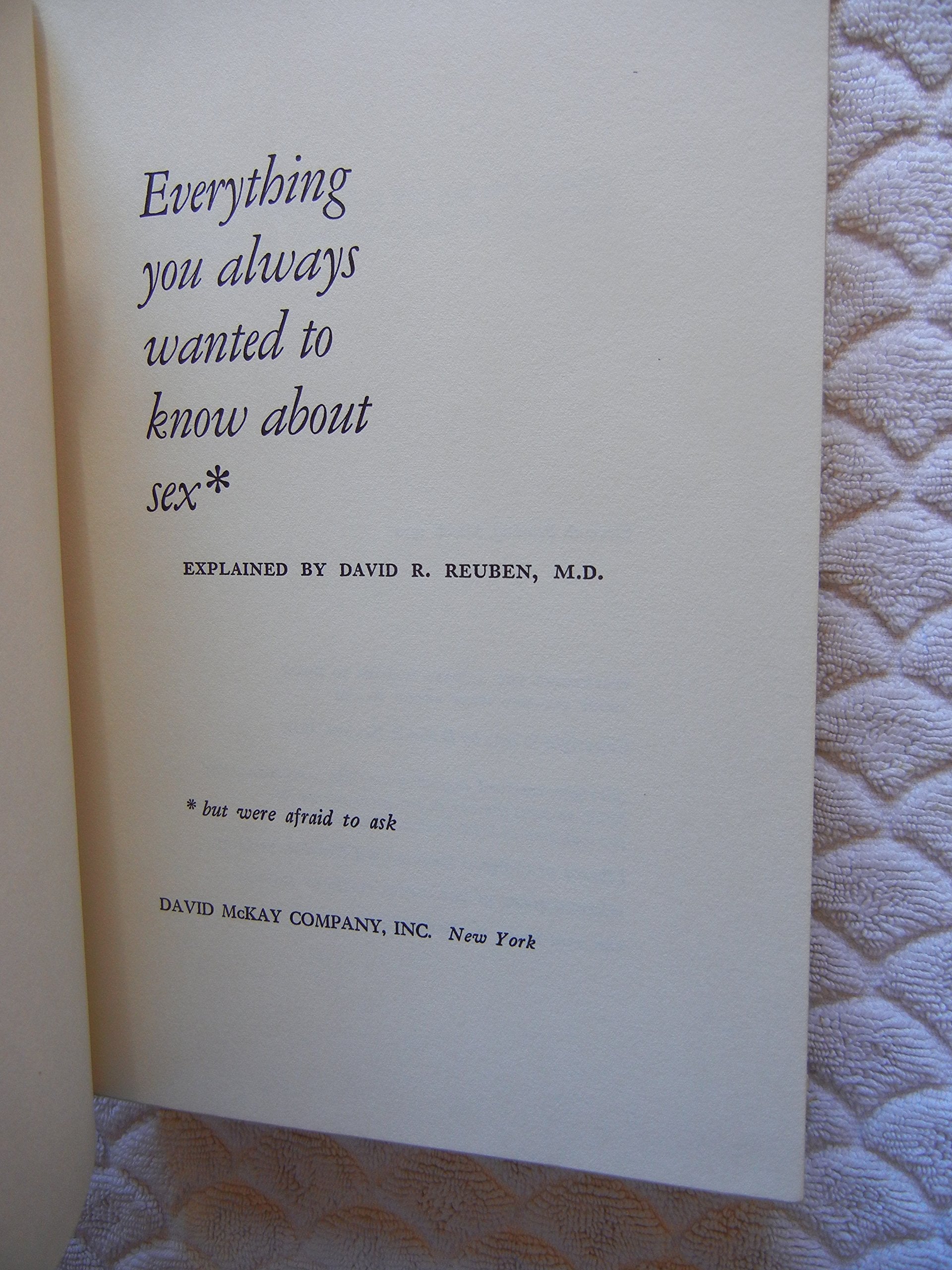 Everything You Ever Wanted to Know About Sex, but Were Afraid to Ask used book depot