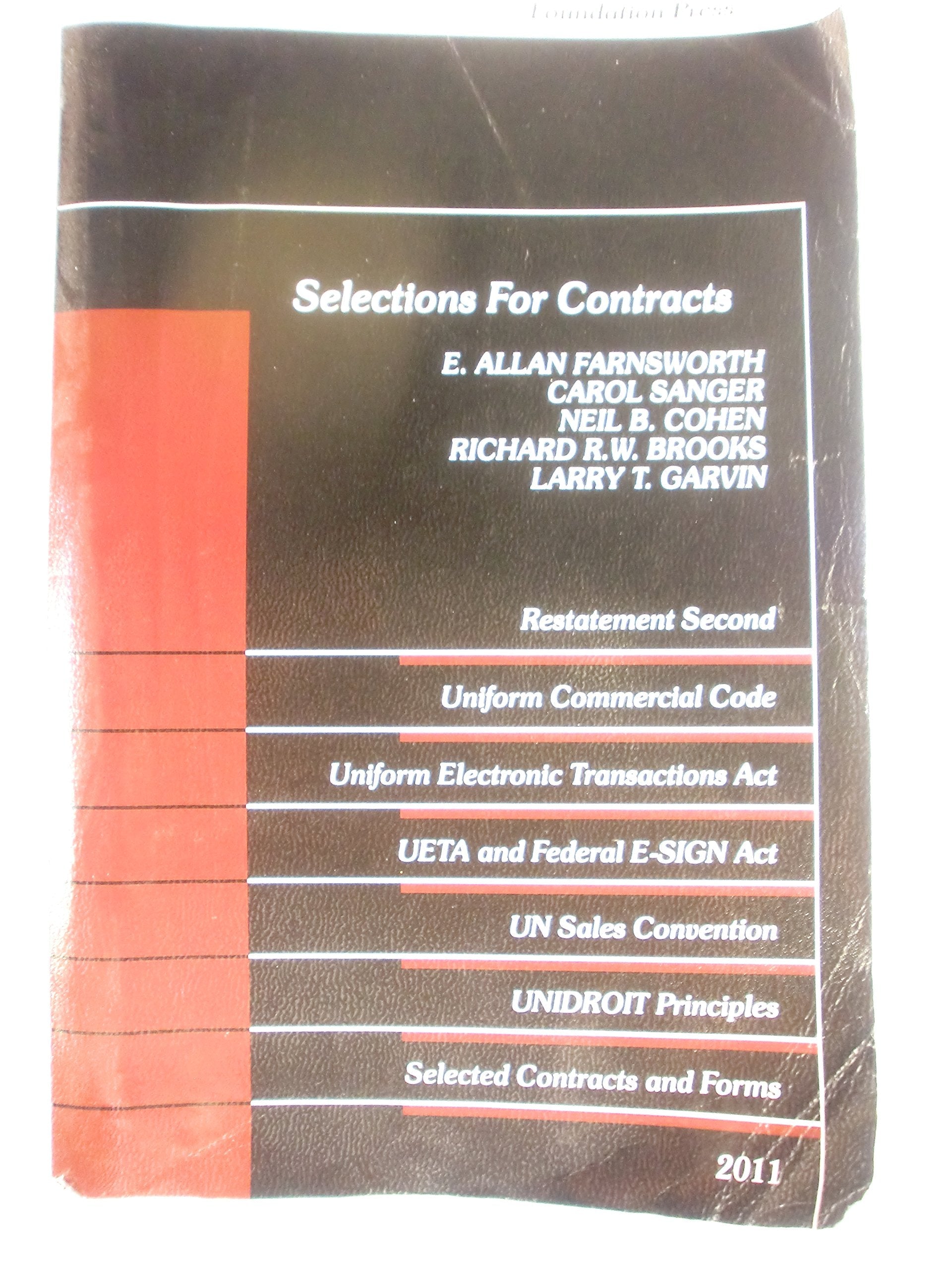 Selections for Contracts: Uniform Commercial Code, Restatement (Selected Statutes) used book depot