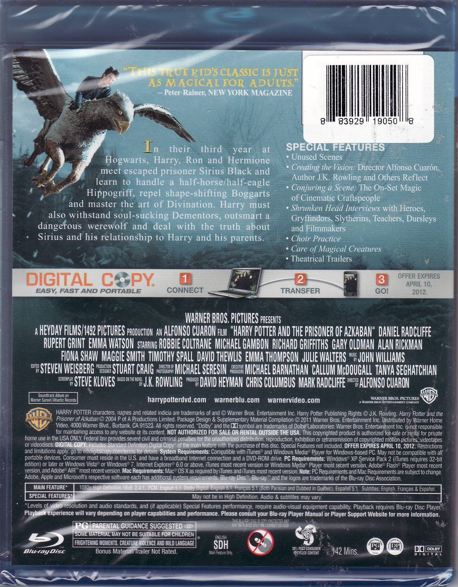 Harry Potter and The Prisoner of Azkaban Limited Edition Includes: Blu-ray/DVD/Digital Copy