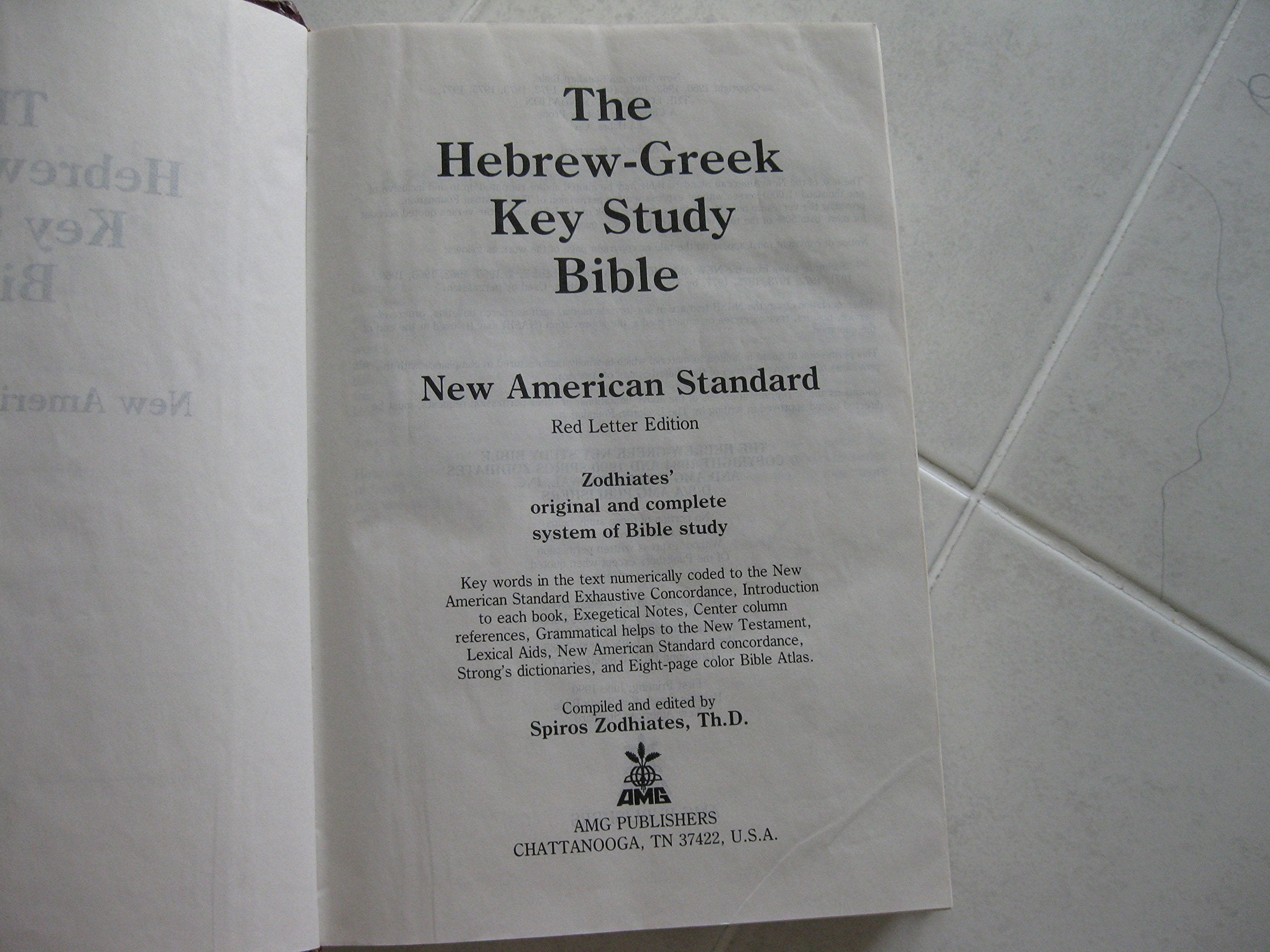 Hebrew-Greek Key Word Study Bible: New American Standard Bible used book depot