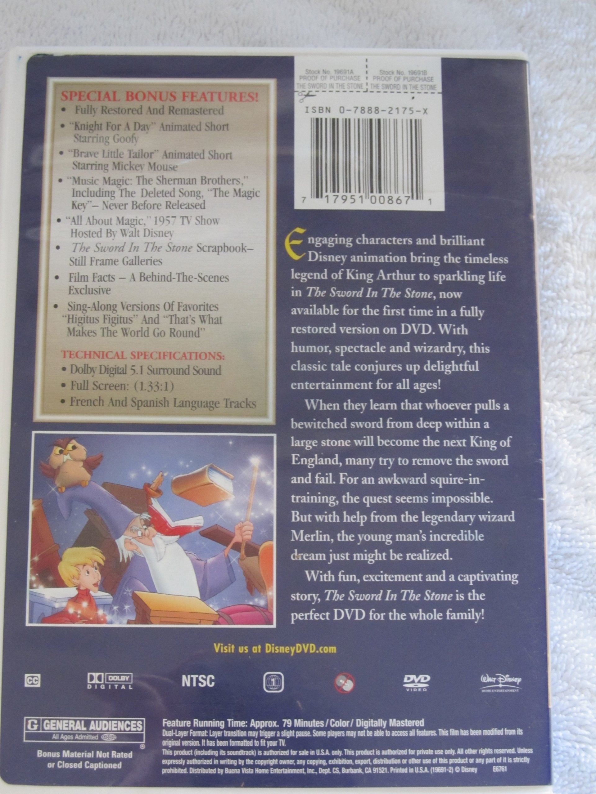The Sword in the Stone (Disney Gold Classic Collection) [DVD] used book depot