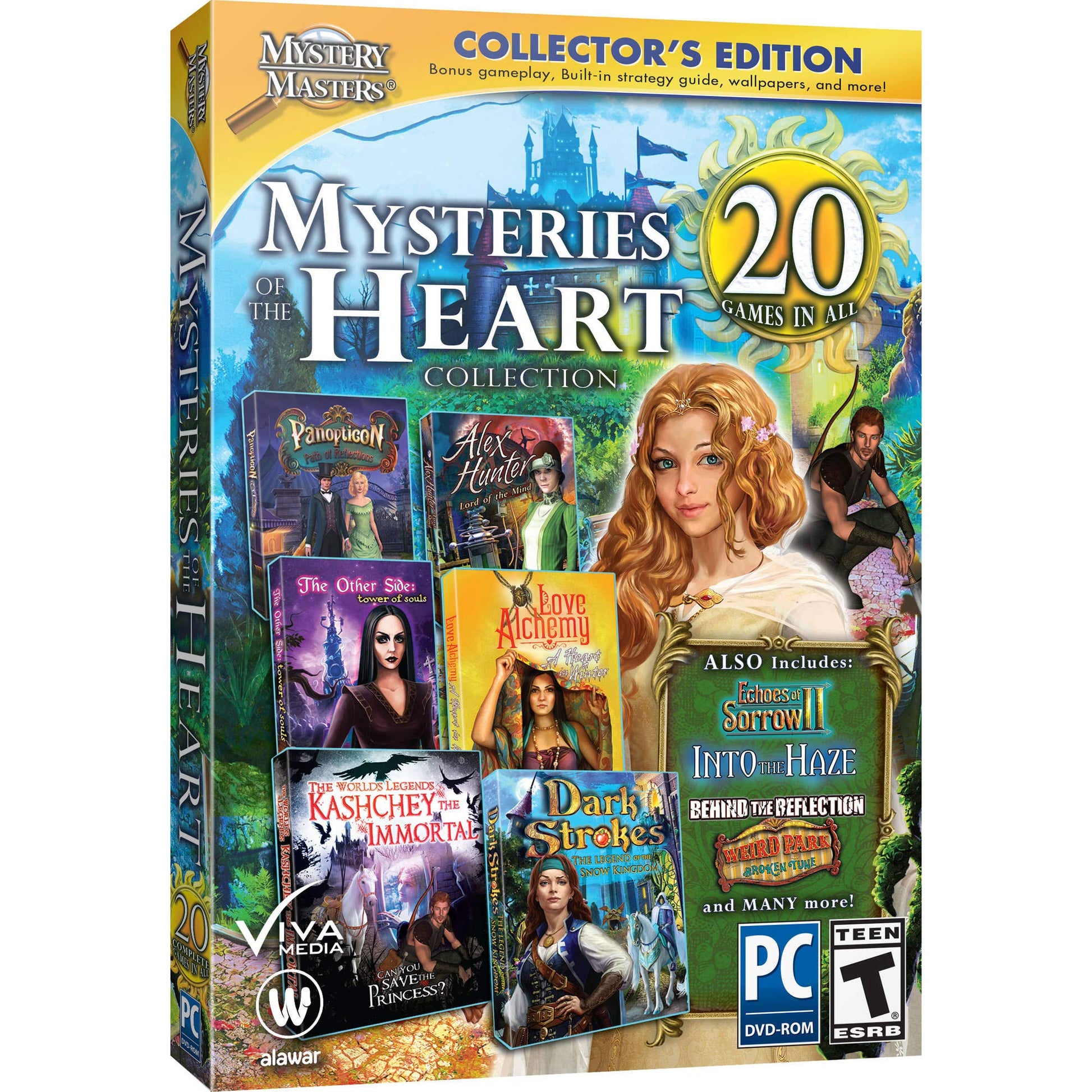 Mystery Masters MYSTERIES OF THE HEART COLLECTION 20 GAMES IN ALL Hidden Object PC Game used book depot
