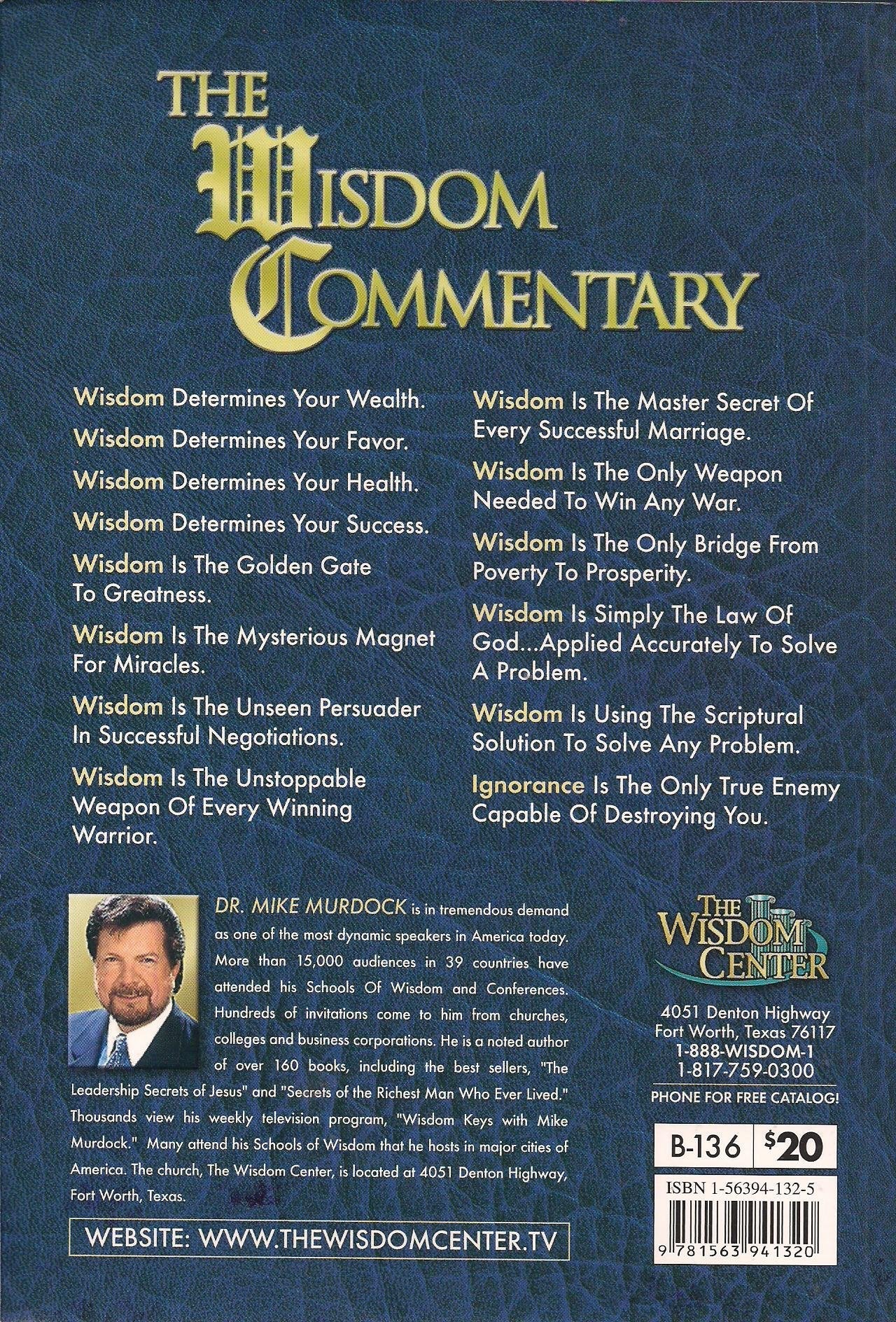 The Wisdom Commentary: Volume 1 used book depot