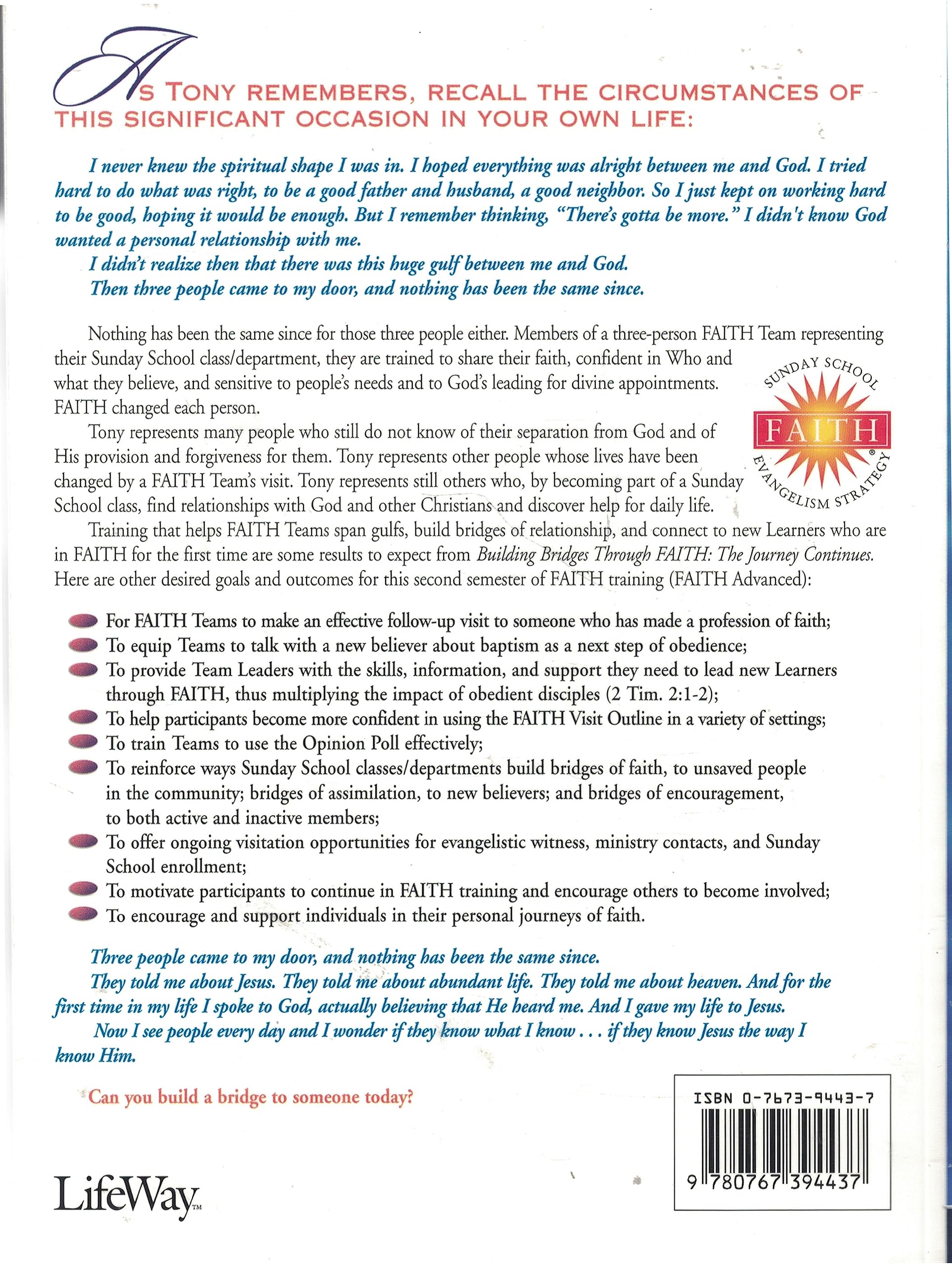 Building Bridges Through Faith (The Journey Continues, Journal) used book depot