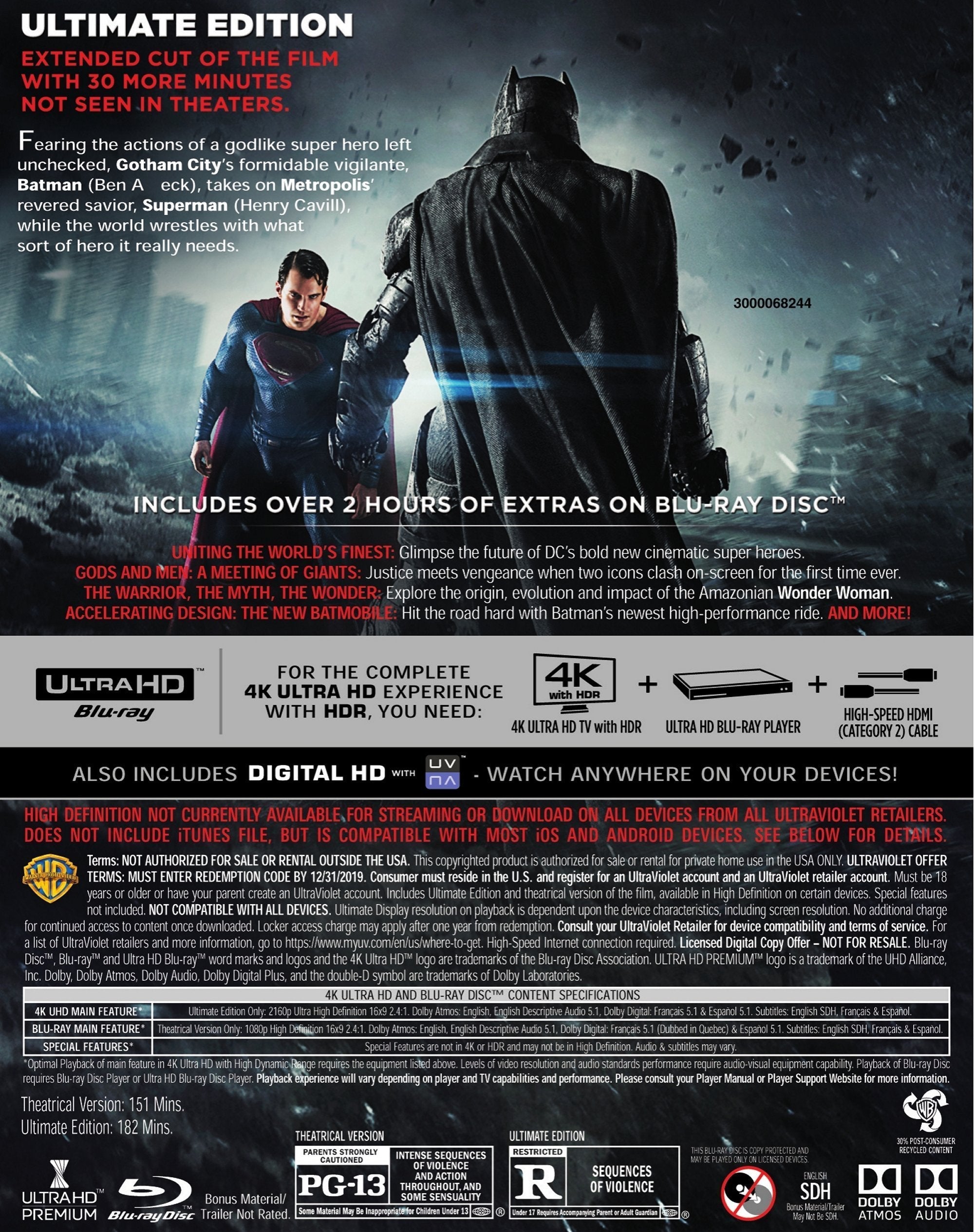 Batman v Superman: Dawn of Justice, Ultimate Edition [4K UHD] used book depot