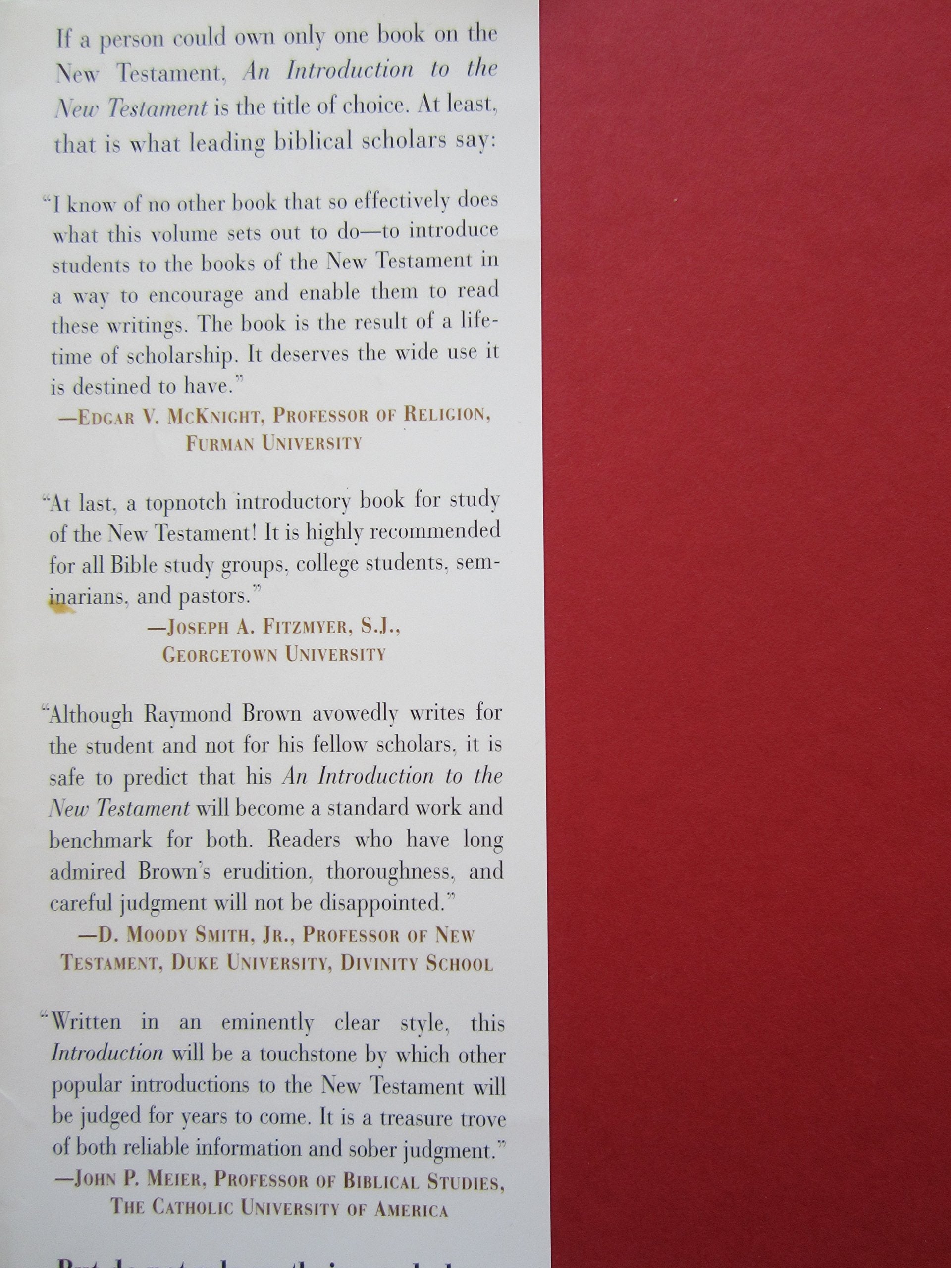 An Introduction to the New Testament (Anchor Bible Reference Library) used book depot