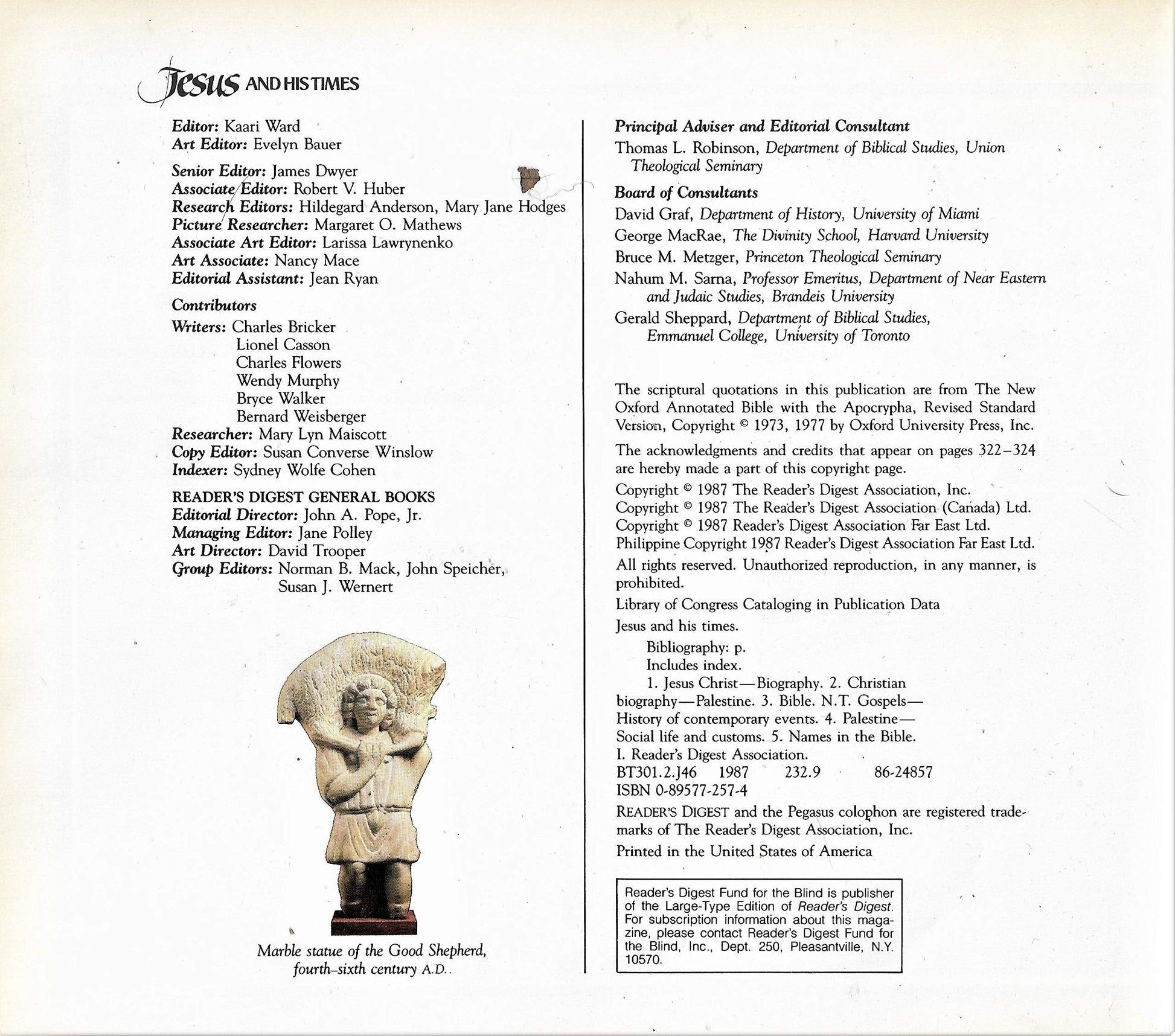 Jesus and His Times (Reader's Digest Books) used book depot