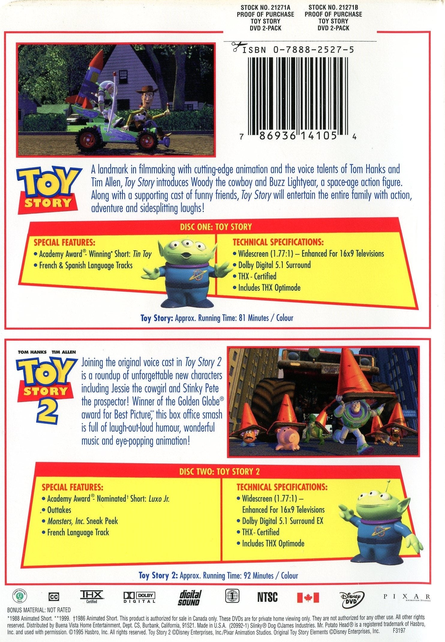 Toy Story & Toy Story 2 (2 Pack) used book depot