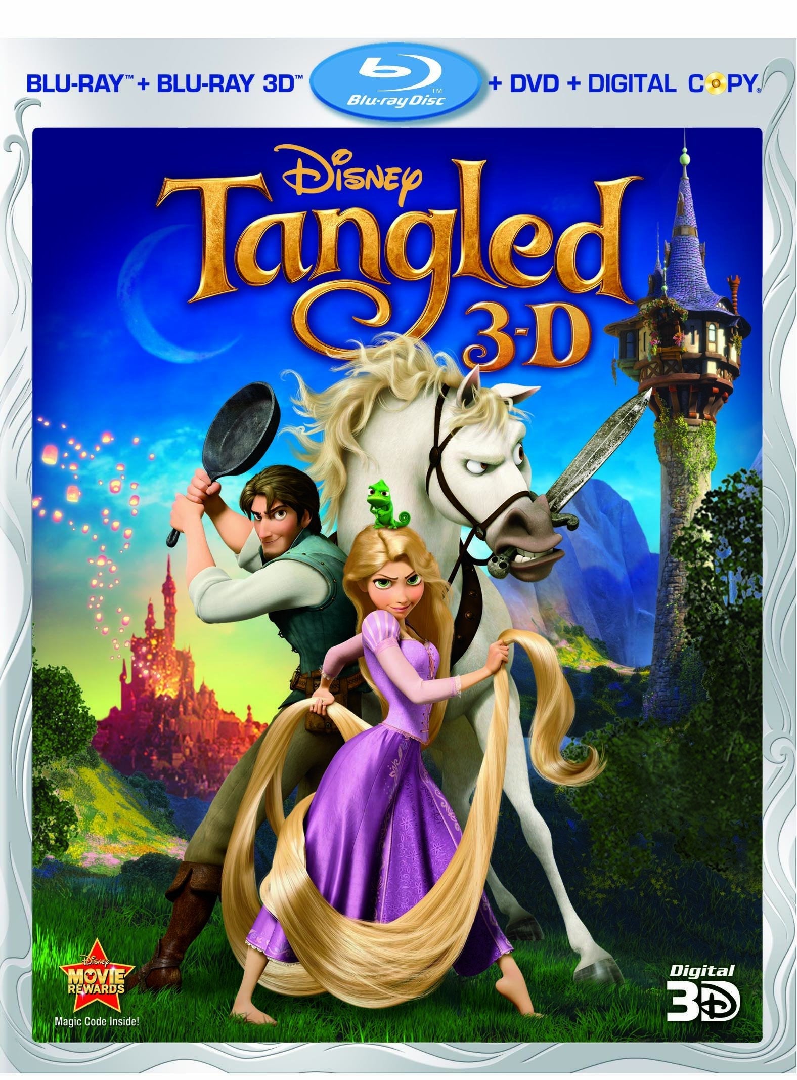 Tangled (Four-Disc Combo: Blu-ray 3D / Blu-ray / DVD / Digital Copy) [3D Blu-ray] used book depot