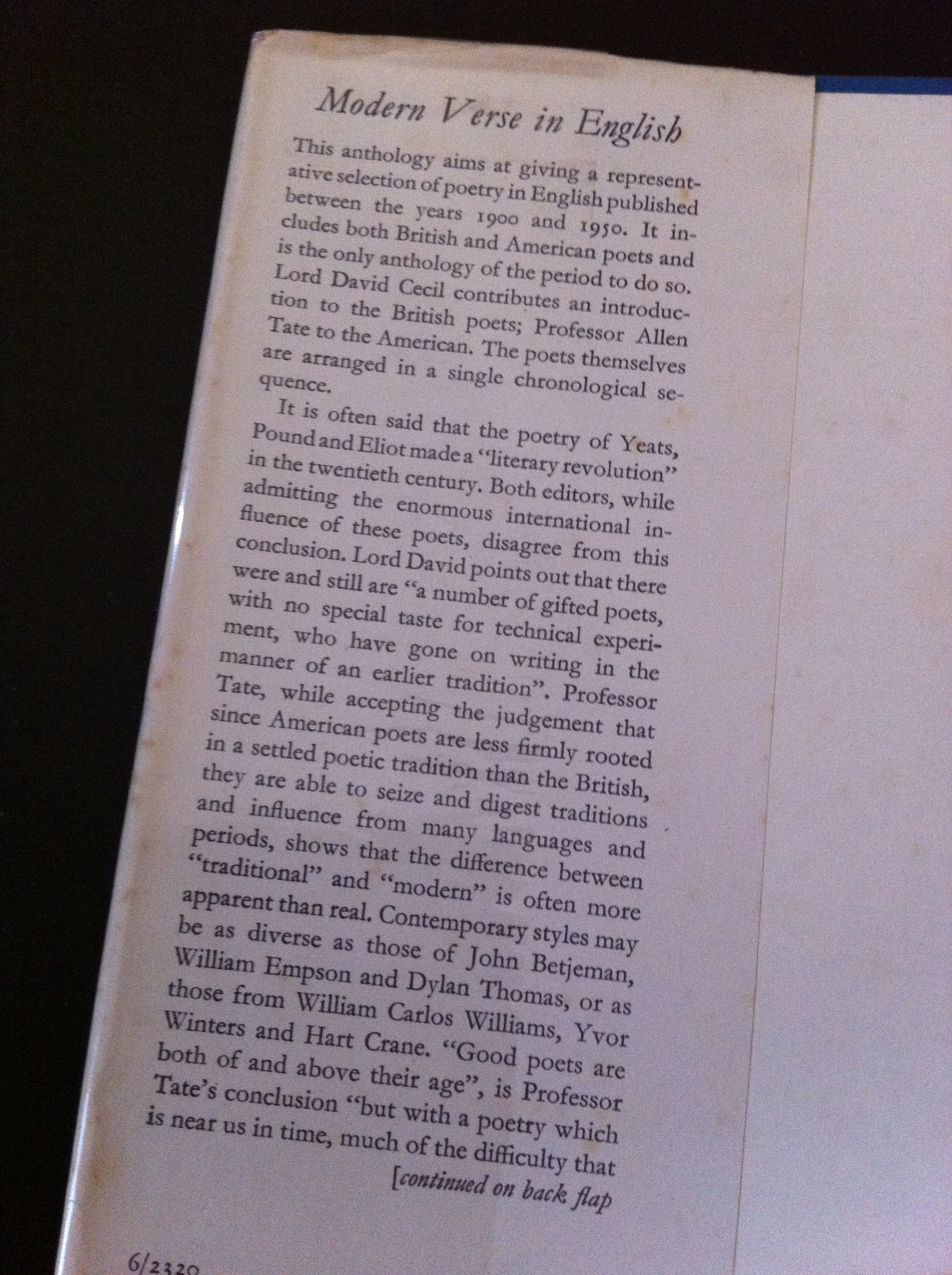 Modern Verse In English 1900-50