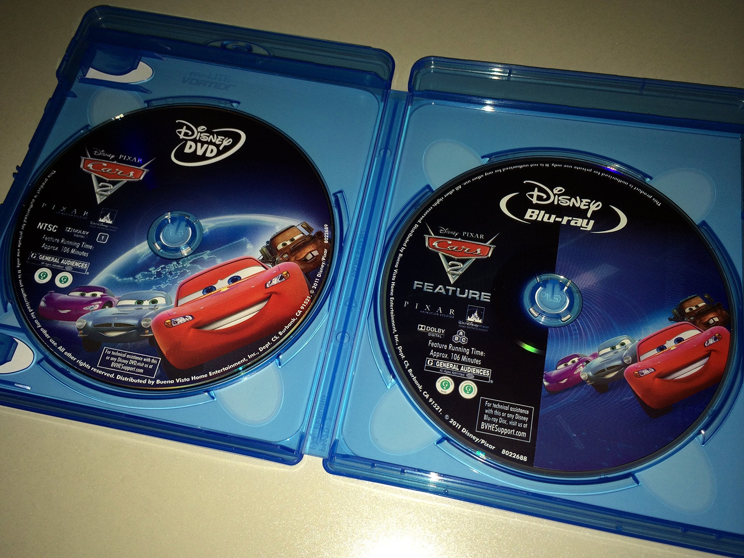 Cars 2 (Two-Disc Blu-ray / DVD Combo in Blu-ray Packaging) used book depot
