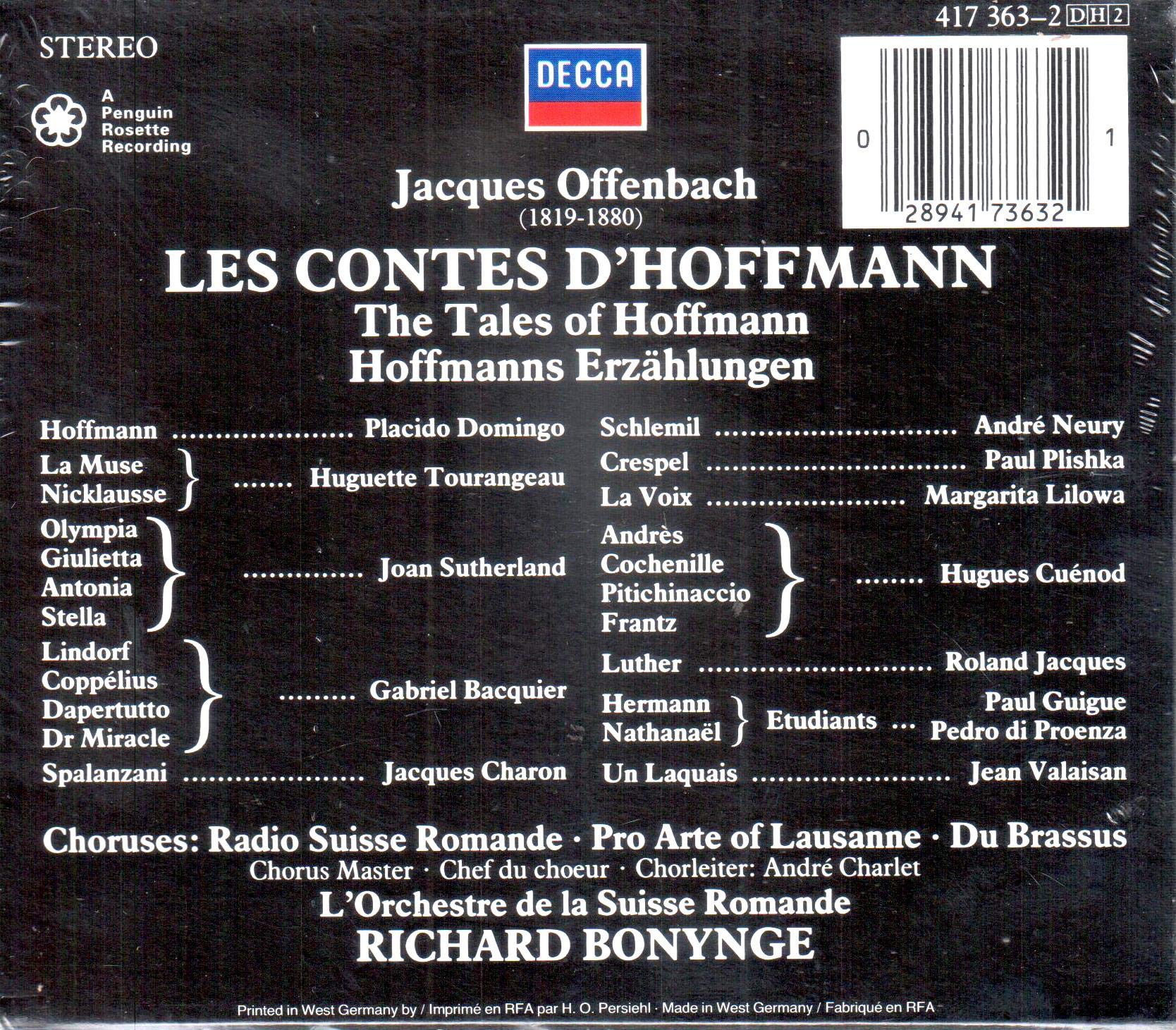 Offenbach: The Tales of Hoffmann used book depot