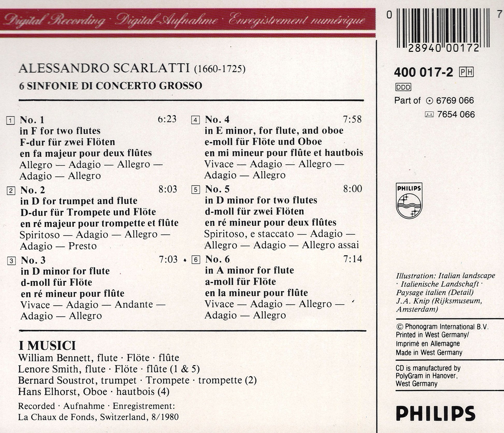 Alessandro Scarlatti: 6 Sinfonie Di Concerto Grosso used book depot