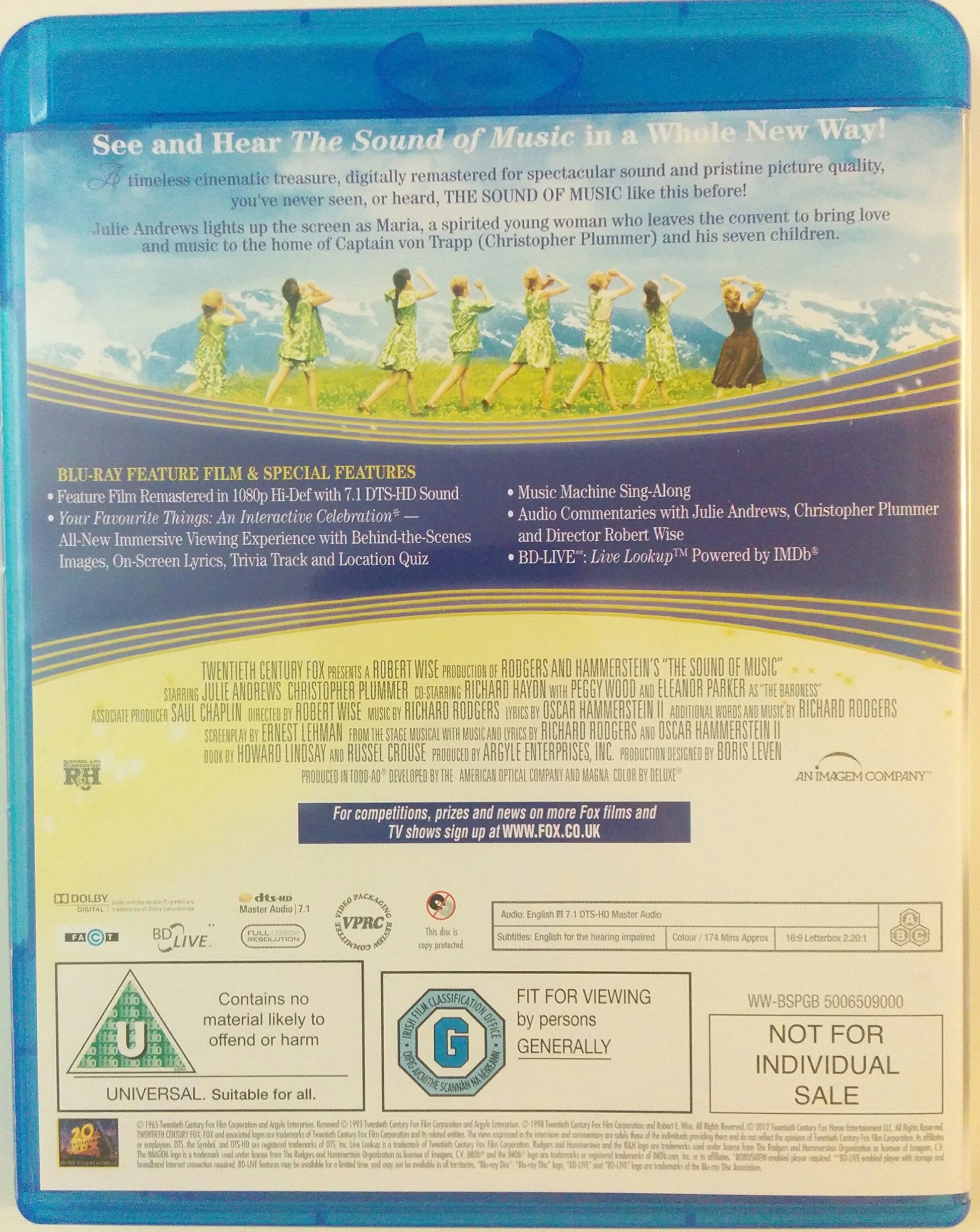 The Sound of Music (Three-Disc 45th Anniversary Blu-ray/DVD Combo in Blu-ray Packaging) used book depot