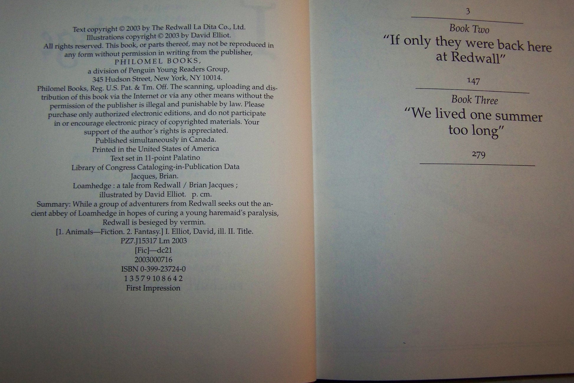 Loamhedge - A Tale From Redwall, Book 16 used book depot