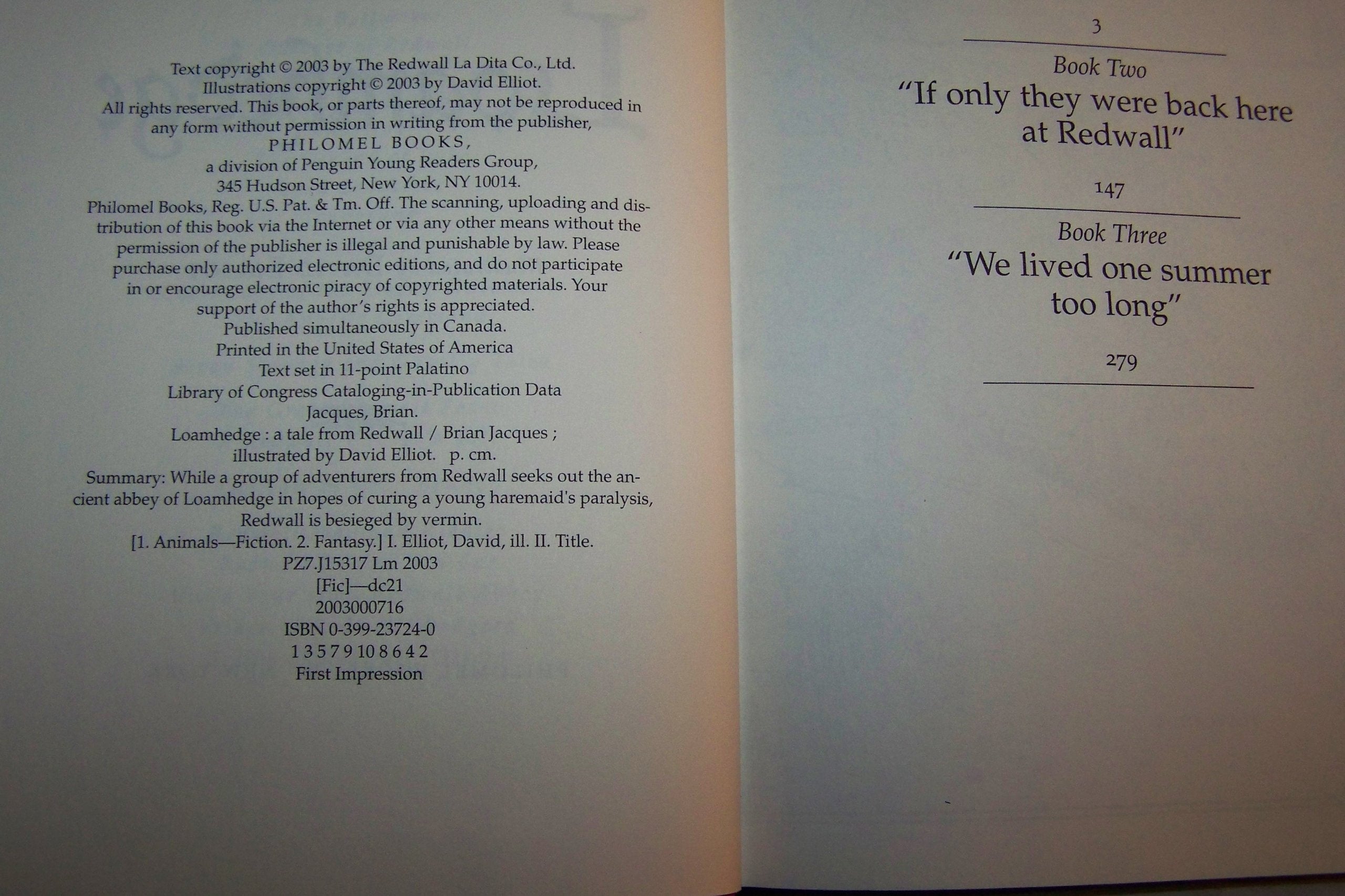 Loamhedge - A Tale From Redwall, Book 16 used book depot