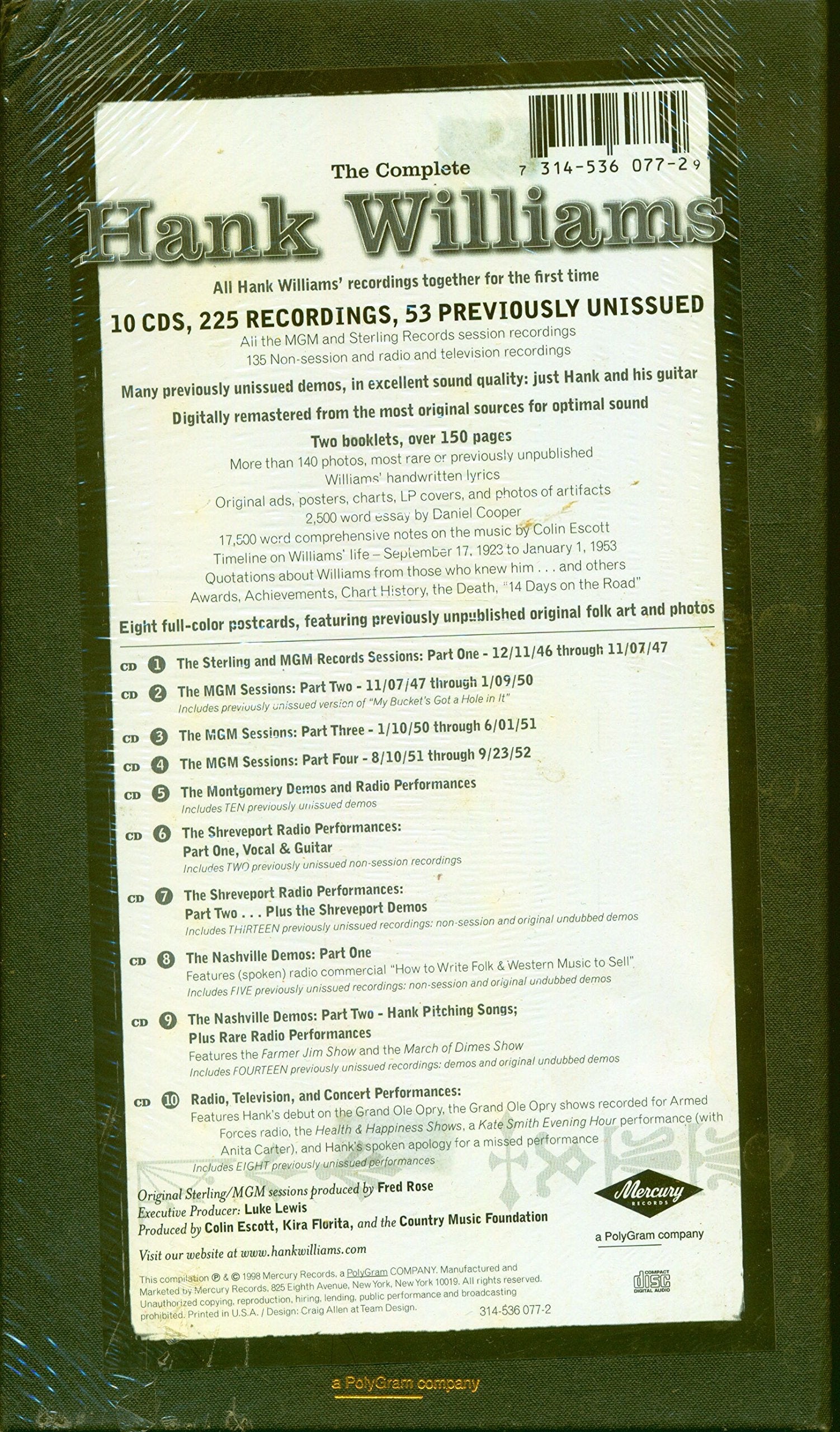 The Complete Hank Williams used book depot
