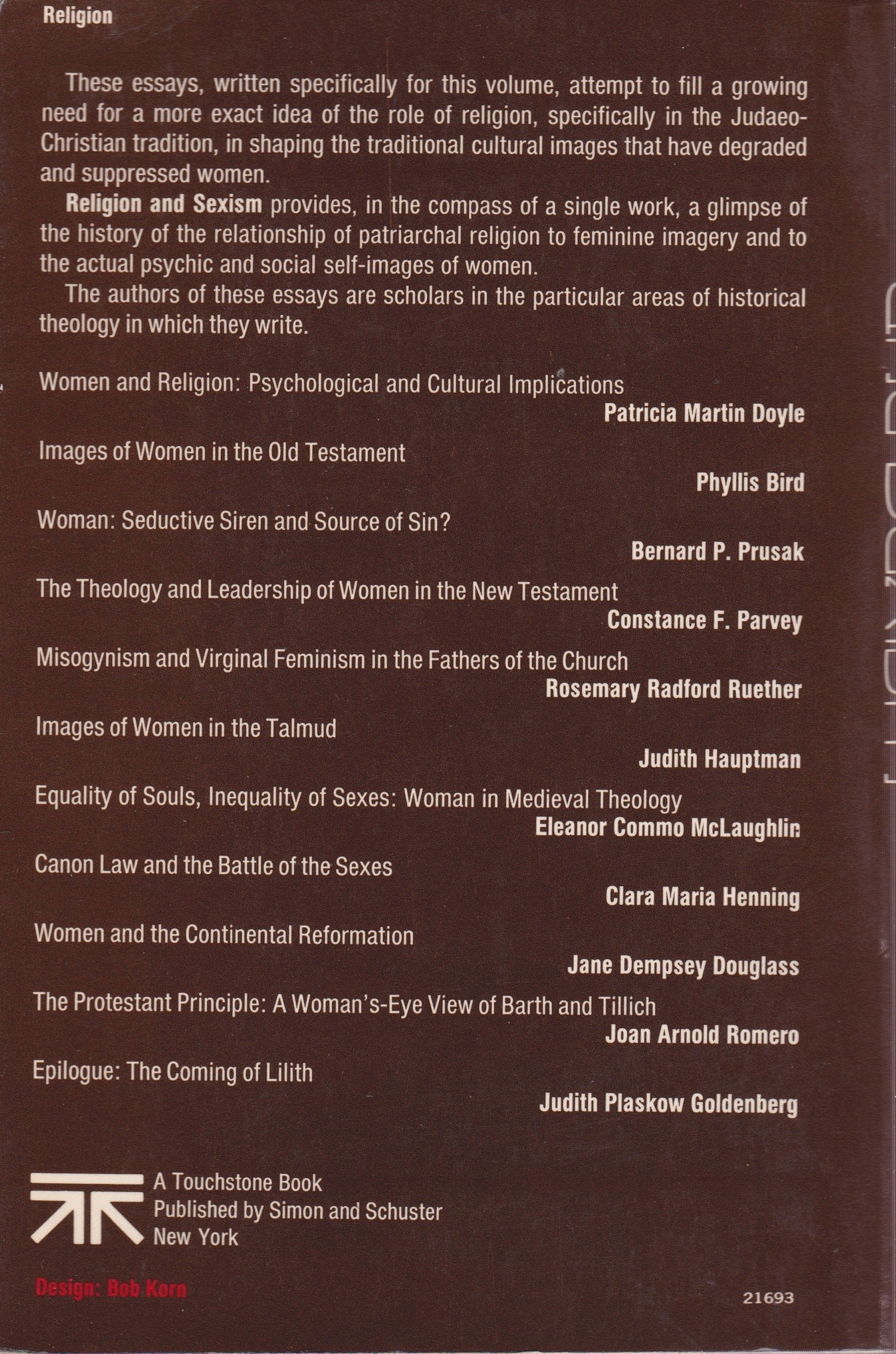Religion and Sexism: Images of Woman in the Jewish and Christian Traditions used book depot
