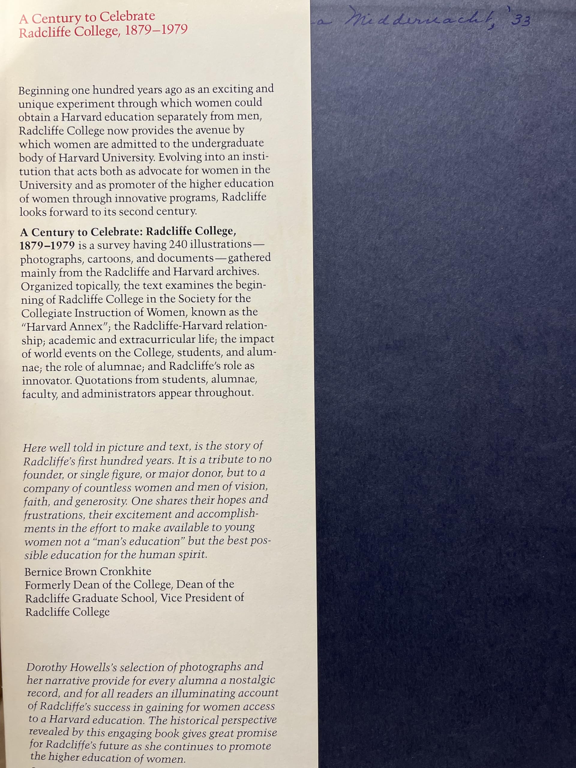 A century to celebrate: Radcliffe College, 1879-1979 used book depot