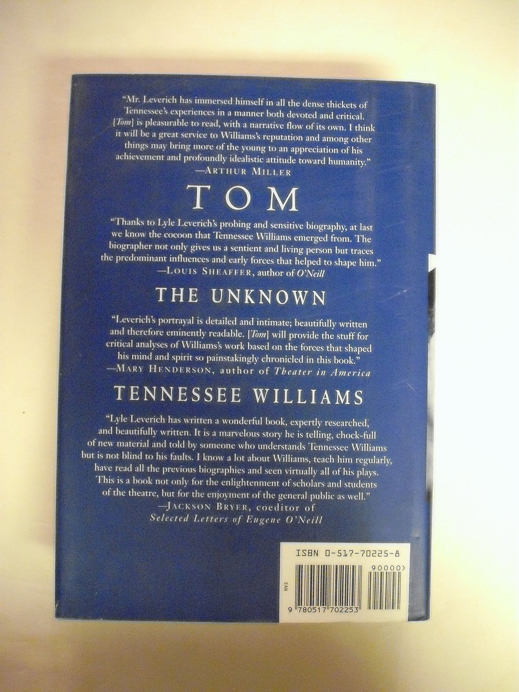 Tom: The Unknown Tennessee Williams used book depot
