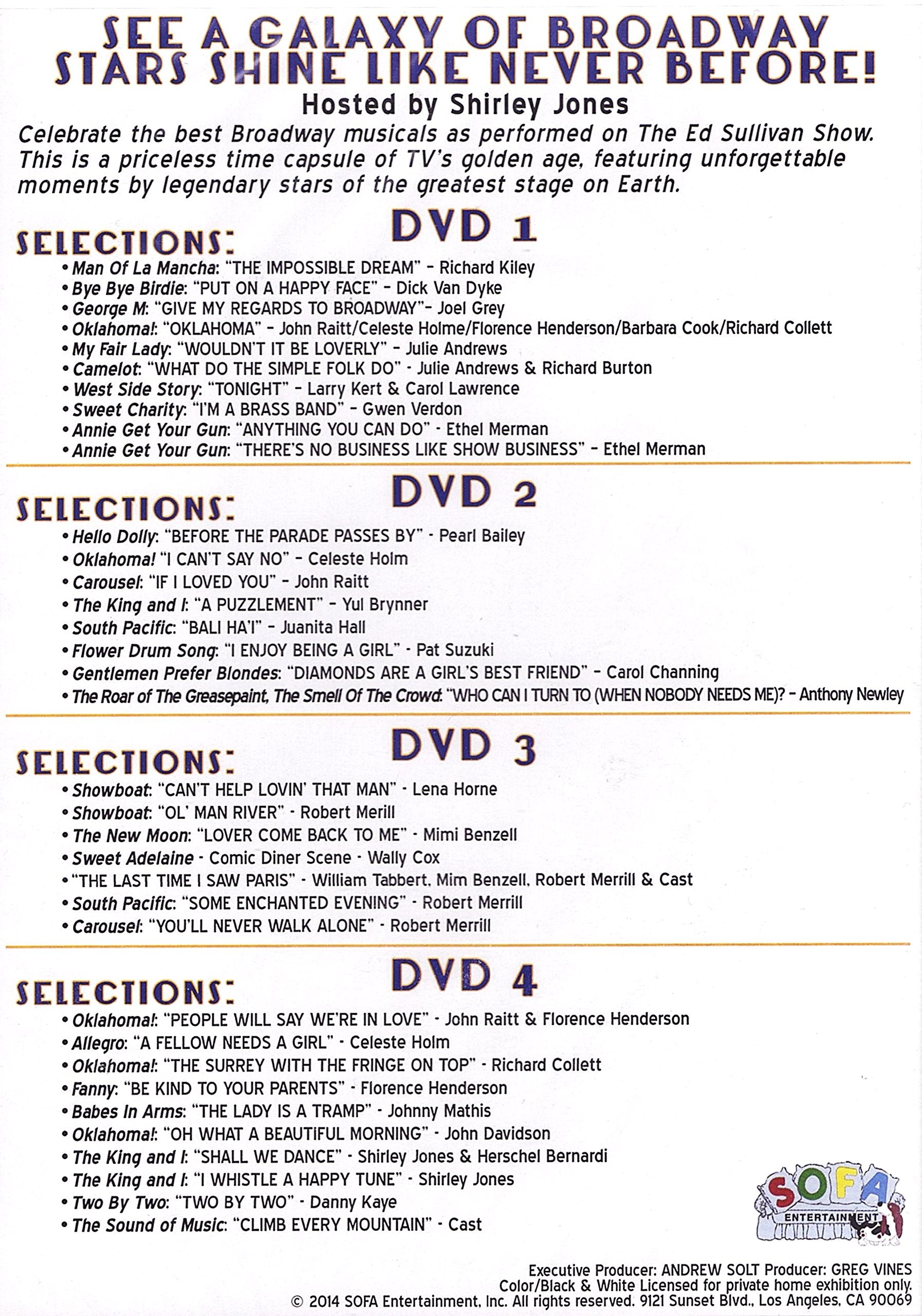Great Broadway Musical Moments From The Ed Sullivan Show (4 DVD Set)
