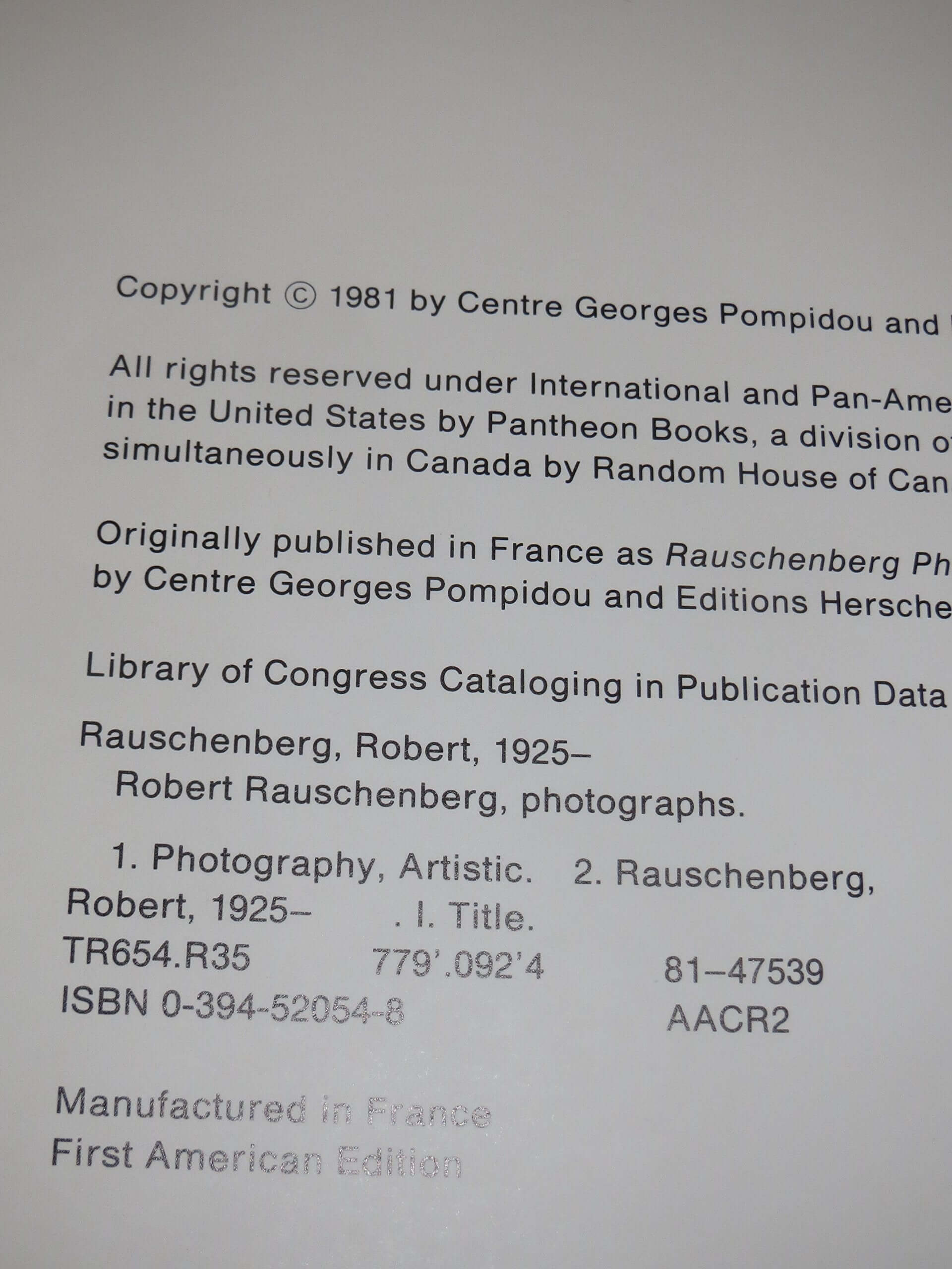 ROBERT RAUSCHENBERG used book depot