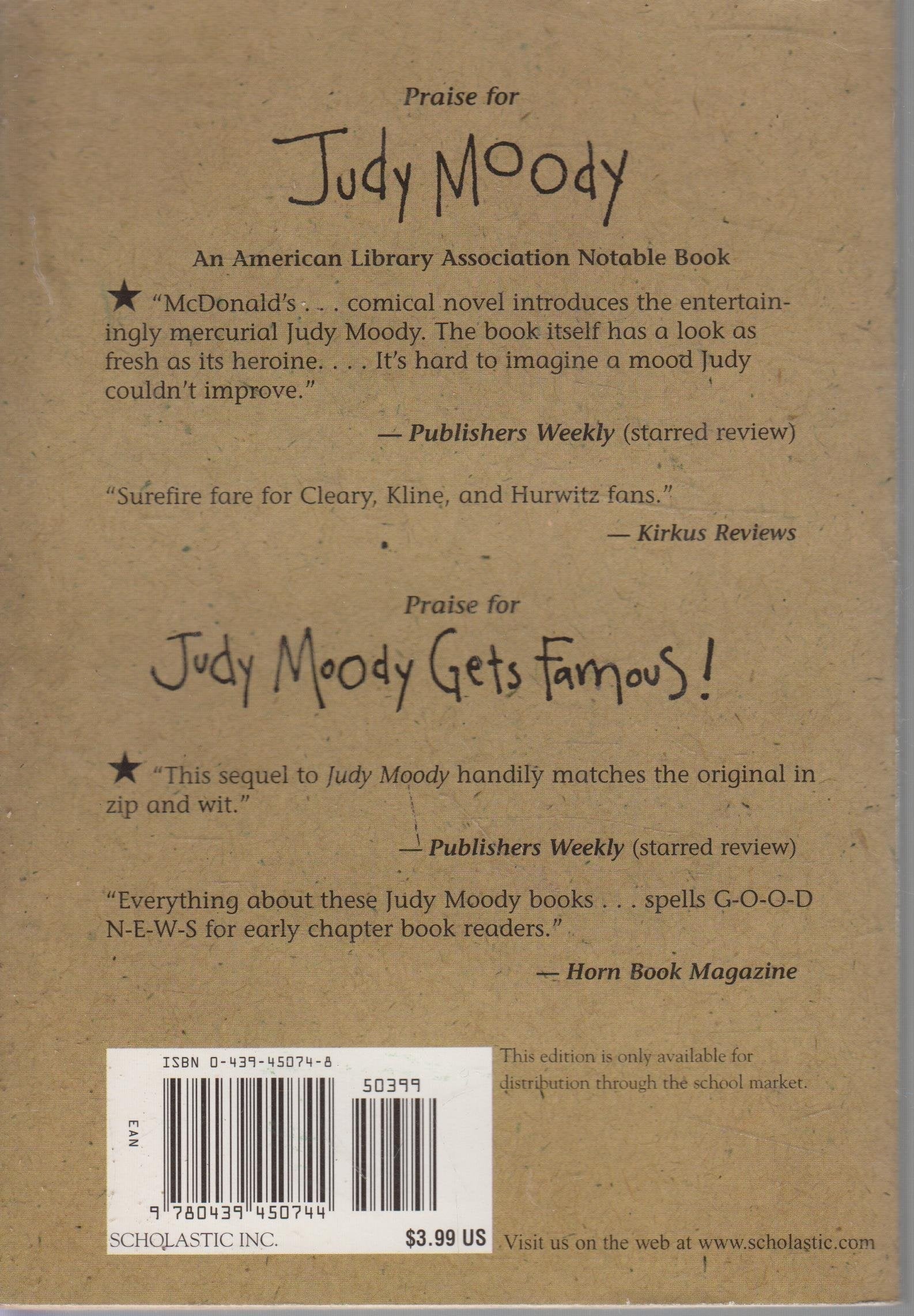 Judy Moody Saves the World used book depot