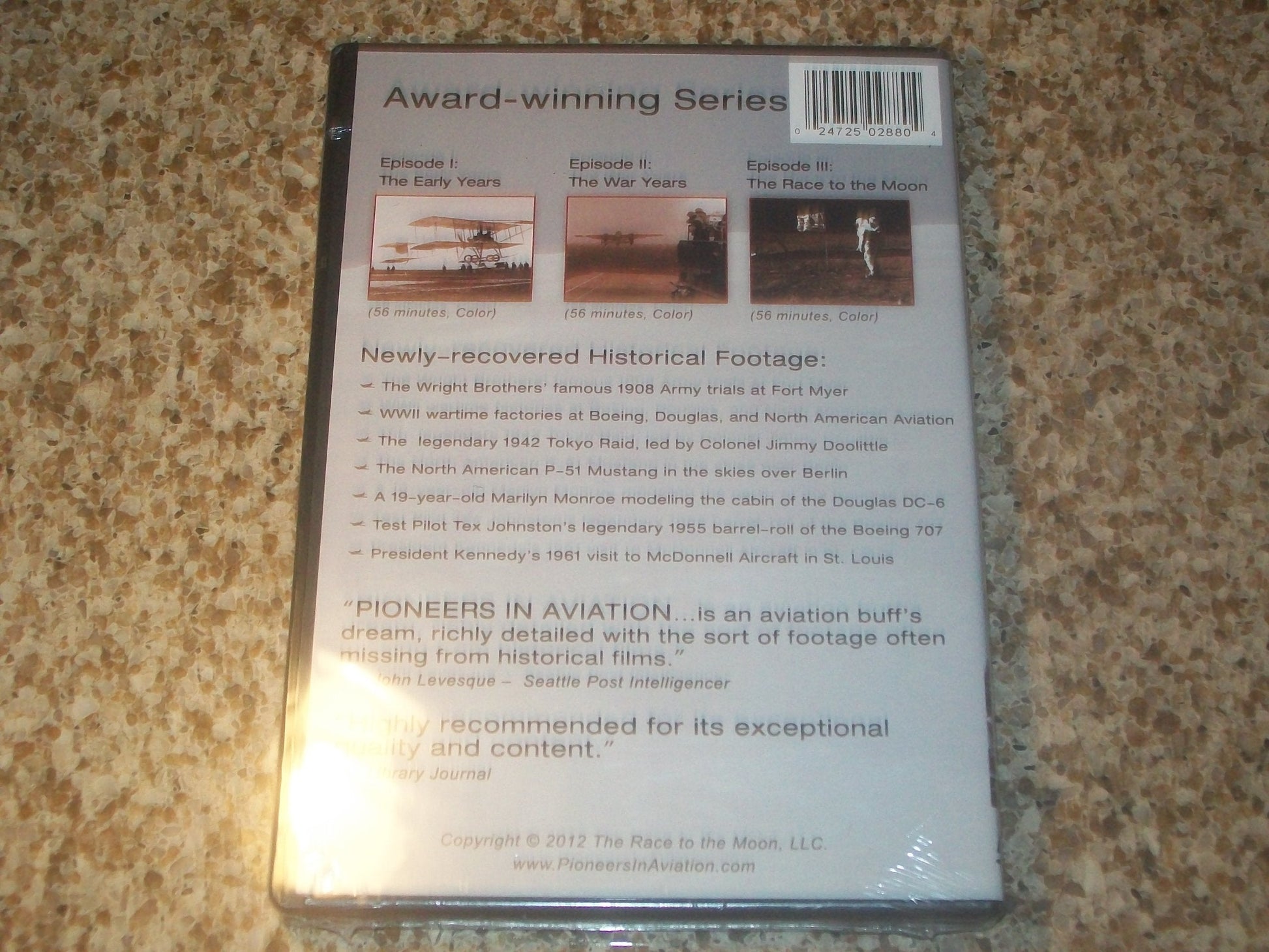 PIONEERS IN AVIATION DVD THE RACE TO THE MOON used book depot