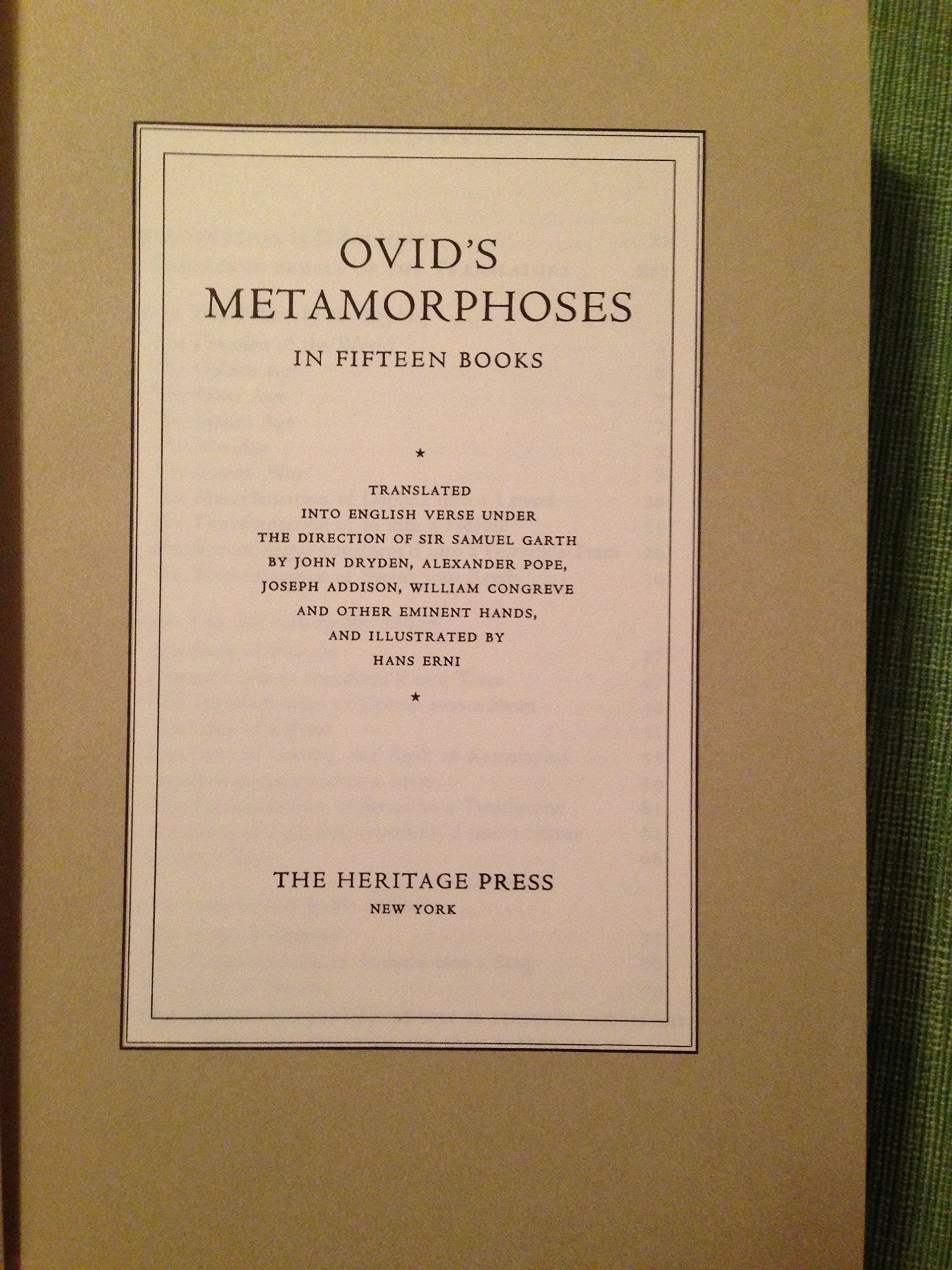 Ovid's Metamorphoses, Boxed Set (Heritage Press Edition) used book depot