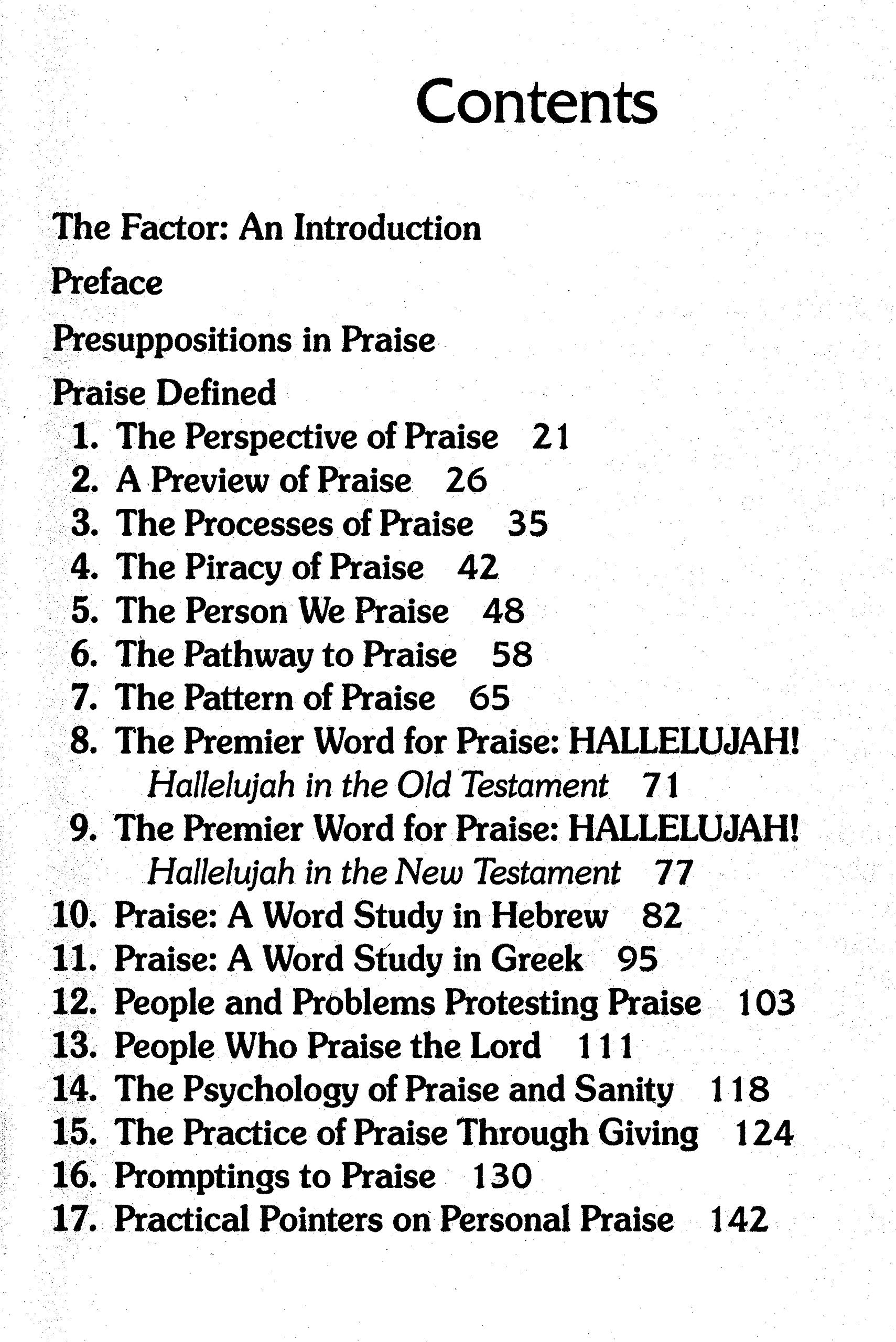 Hallelujah Factor: An Adventure Into The Principles And Practices Of Praise used book depot
