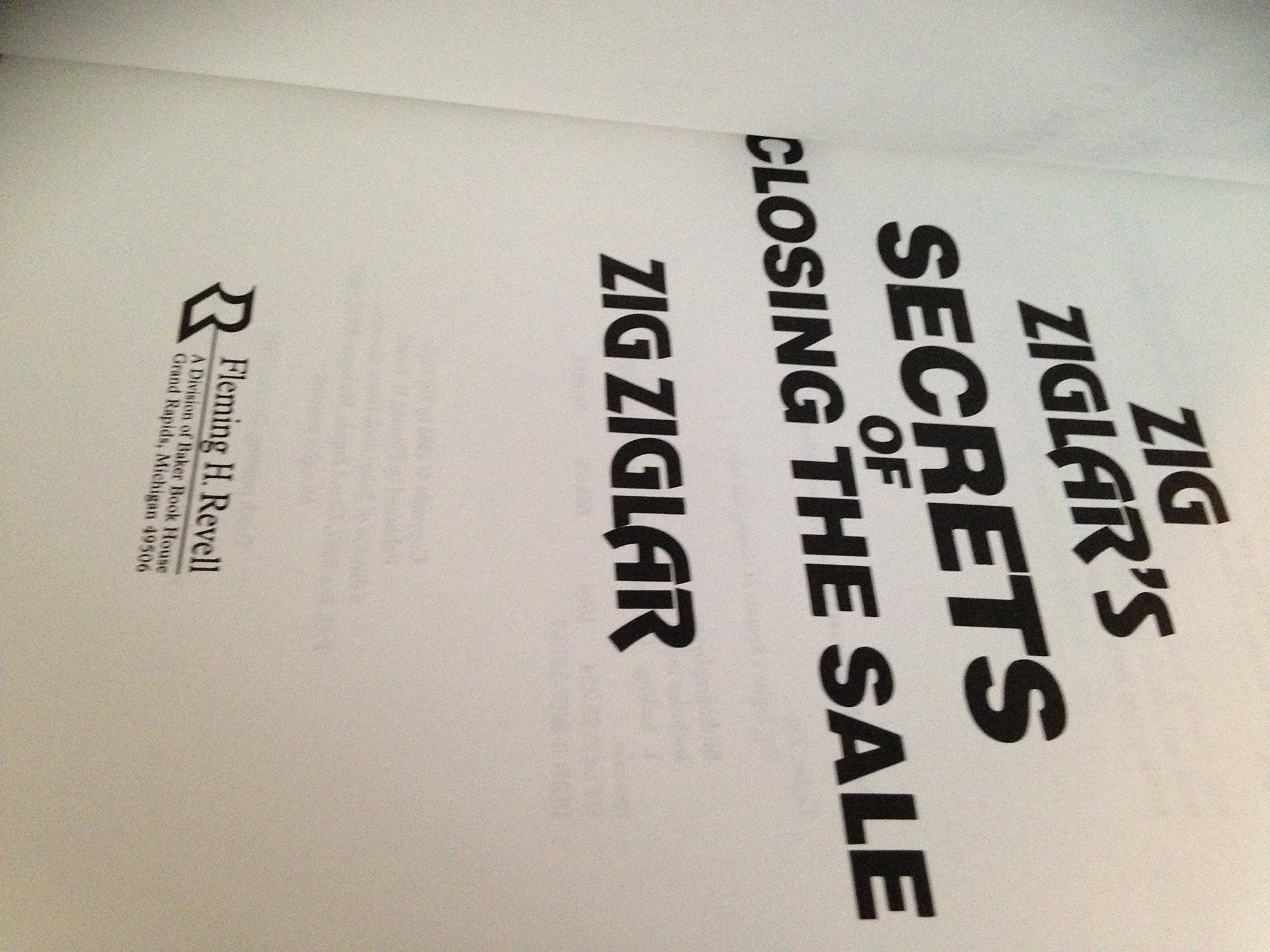 Zig Ziglar's Secrets of Closing the Sale used book depot