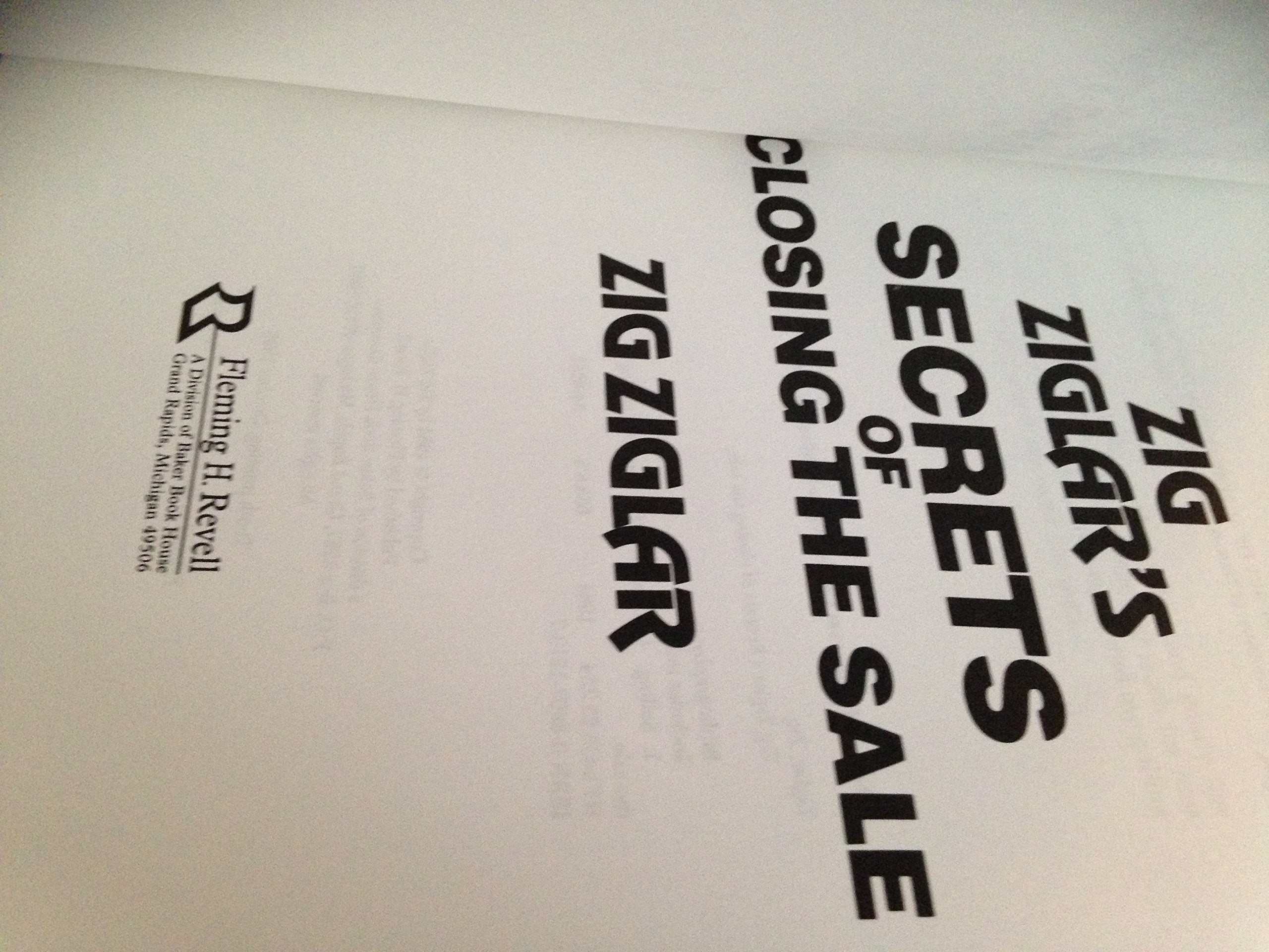 Zig Ziglar's Secrets of Closing the Sale used book depot