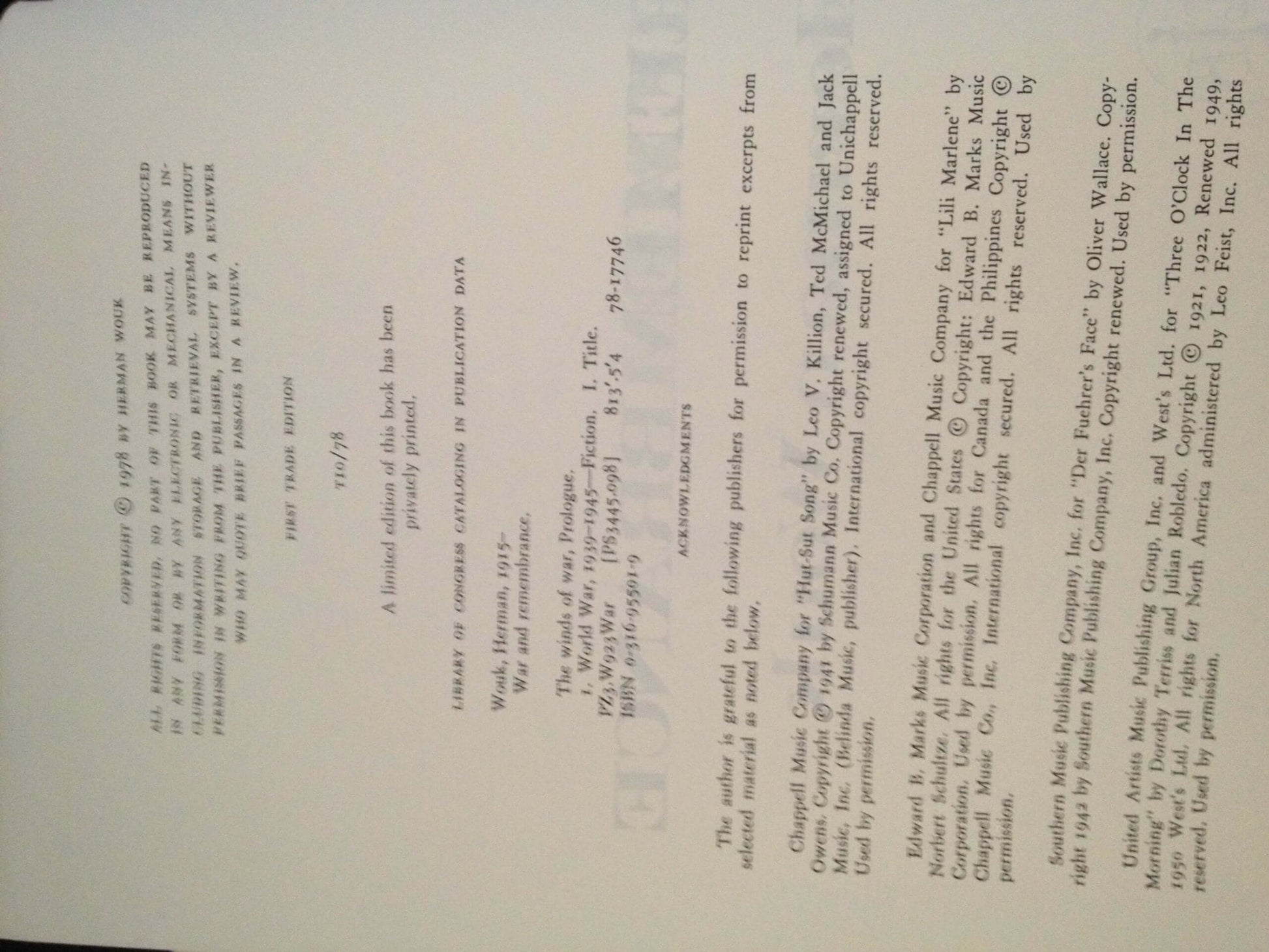 War and Remembrance used book depot