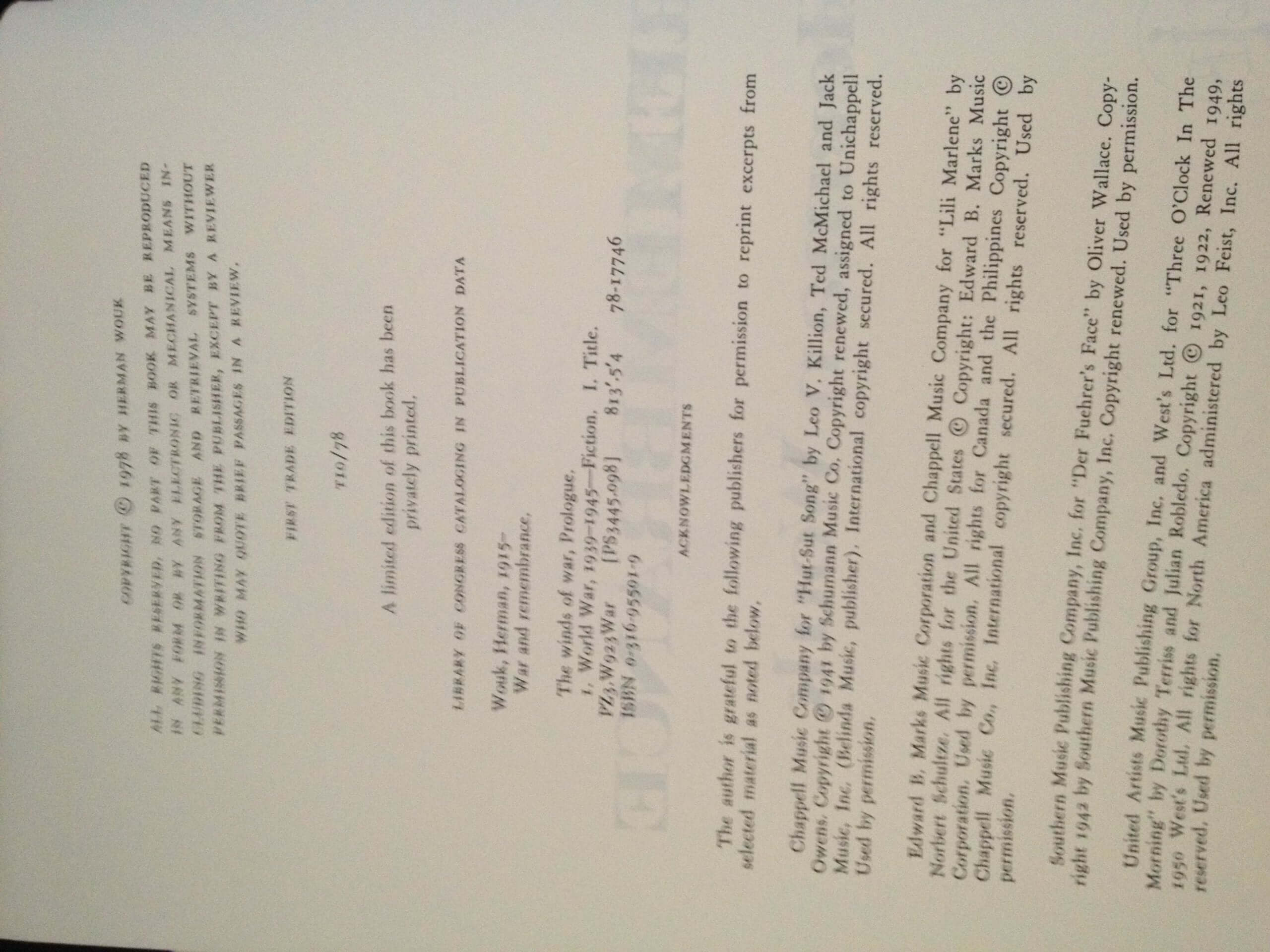 War and Remembrance used book depot