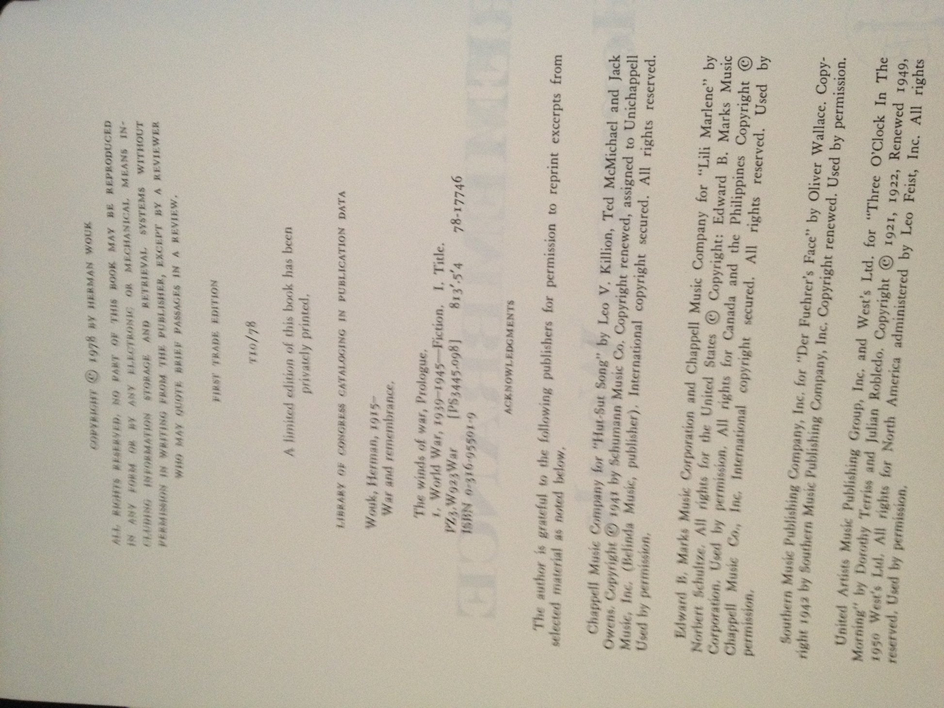 War and Remembrance used book depot