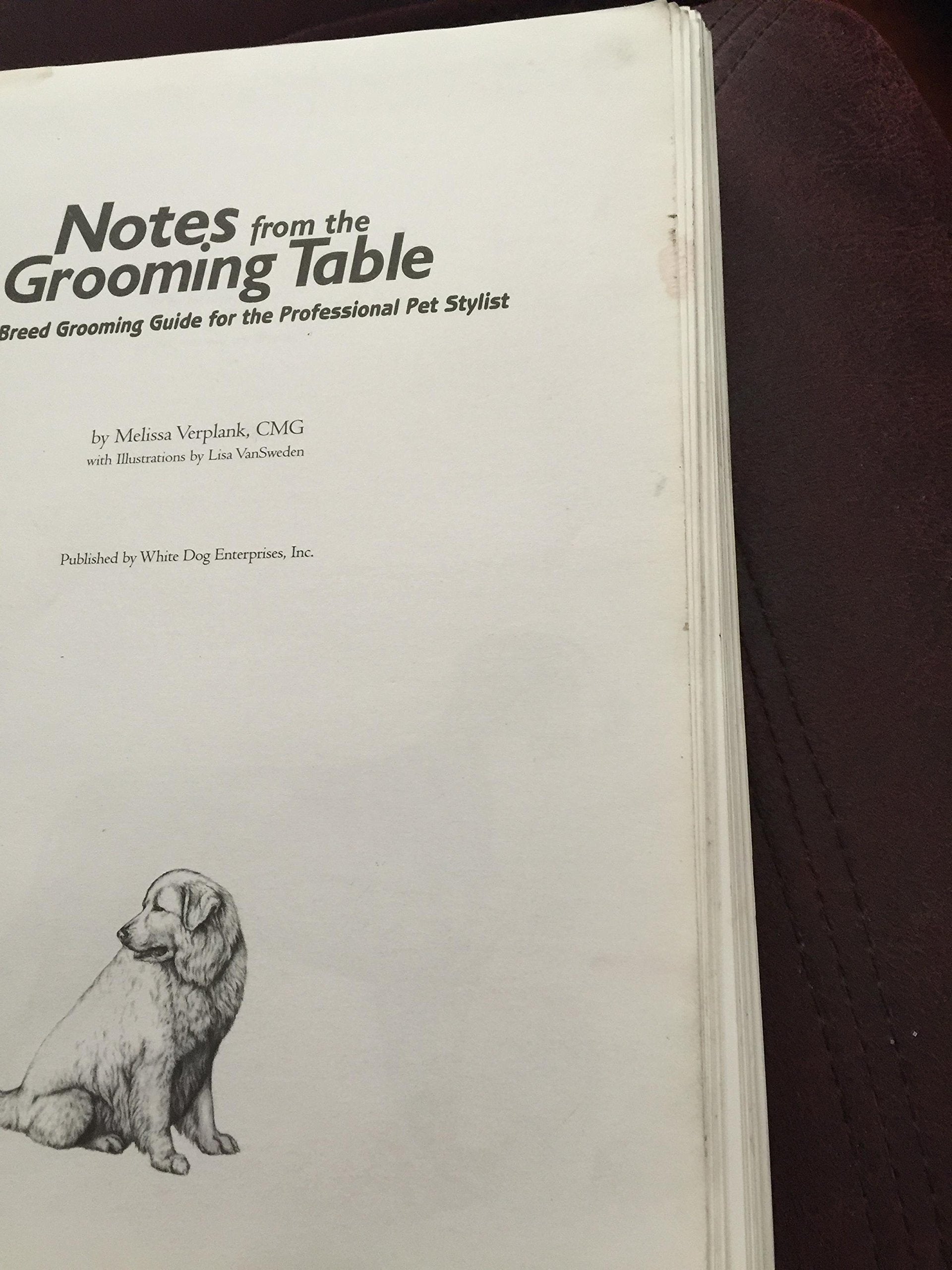 Notes From The Grooming Table by Melissa Verplank used book depot