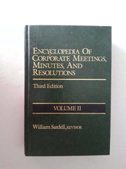 Encyclopedia of Corporate Meetings, Minutes and Resolutions used book depot