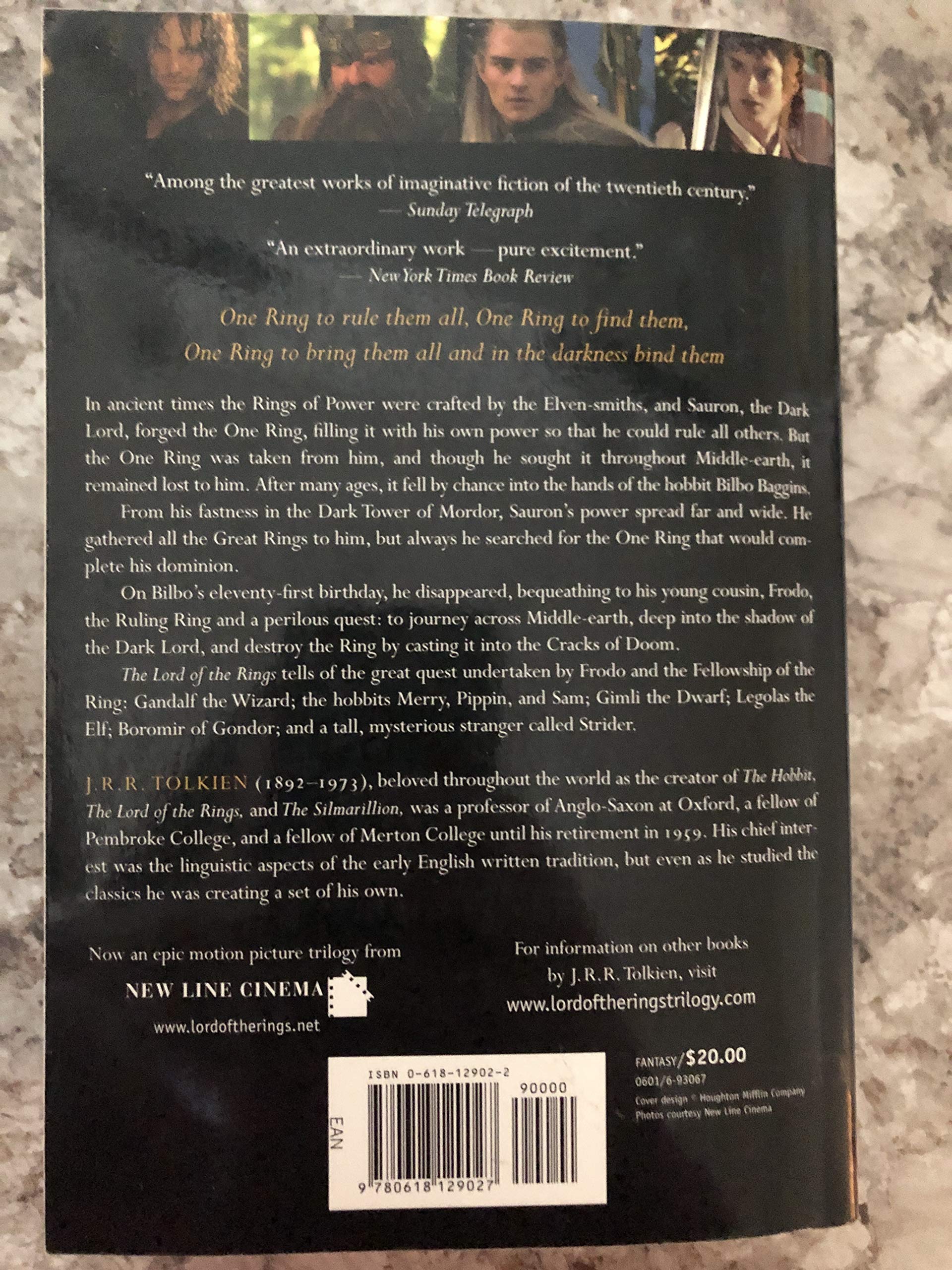 The Lord of the Rings (Movie Art Cover) used book depot